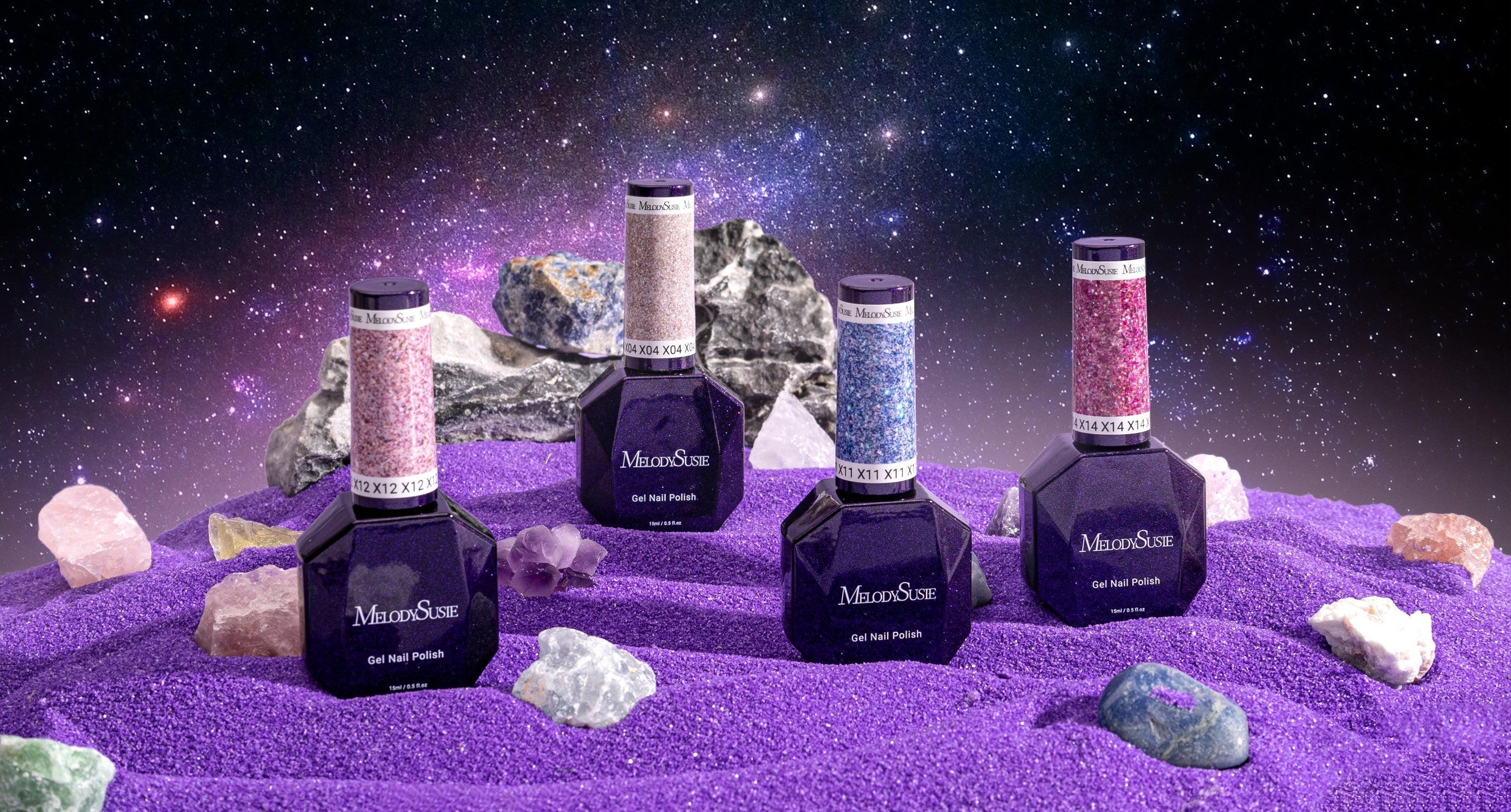MelodySusie Galaliver Glitter Gel Nail Polish inspired by galaxy