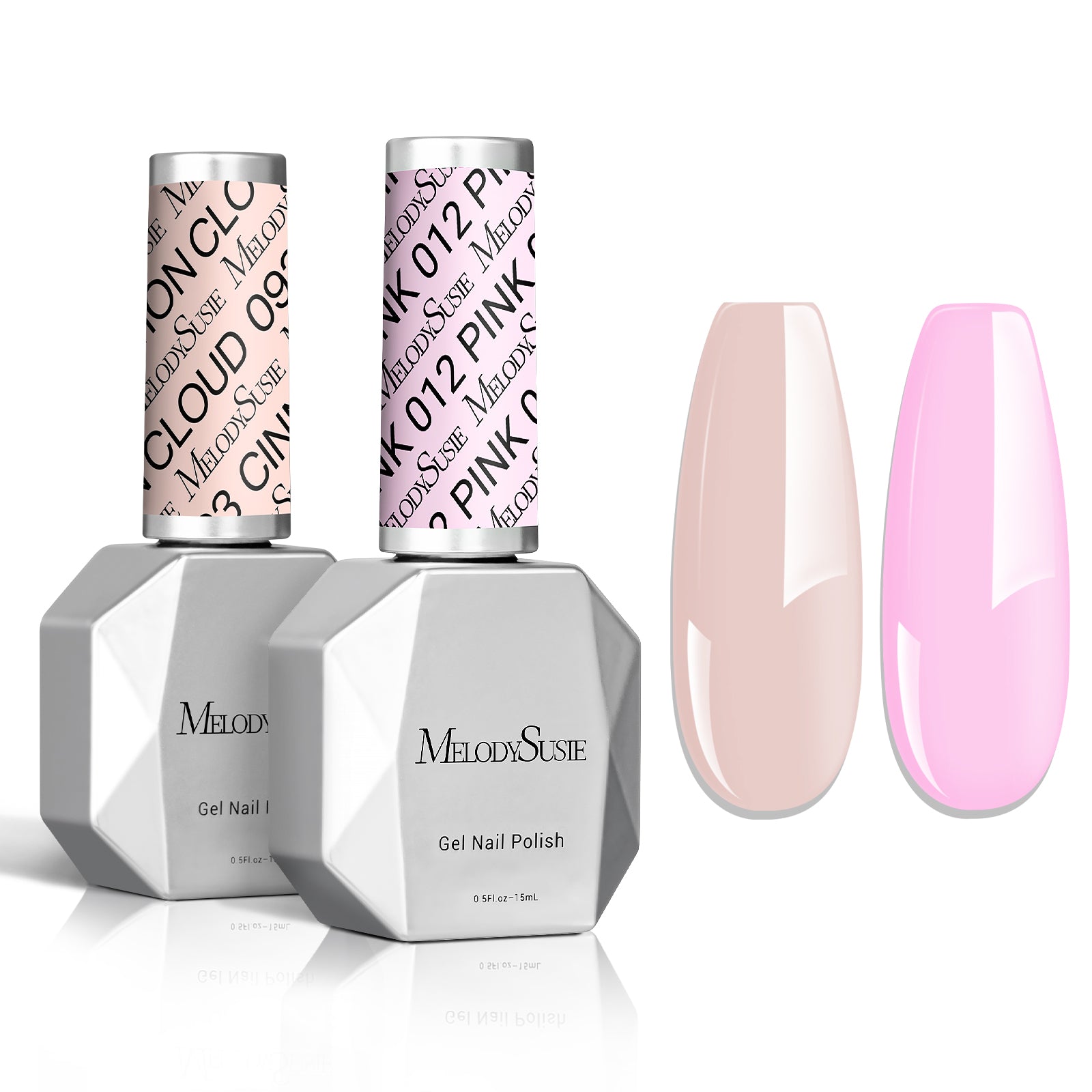 2 Pack 15ml TPO-Free Thick Gel Nail Polish (093 Cinnamon Cloud and 012 Pretty Pink)