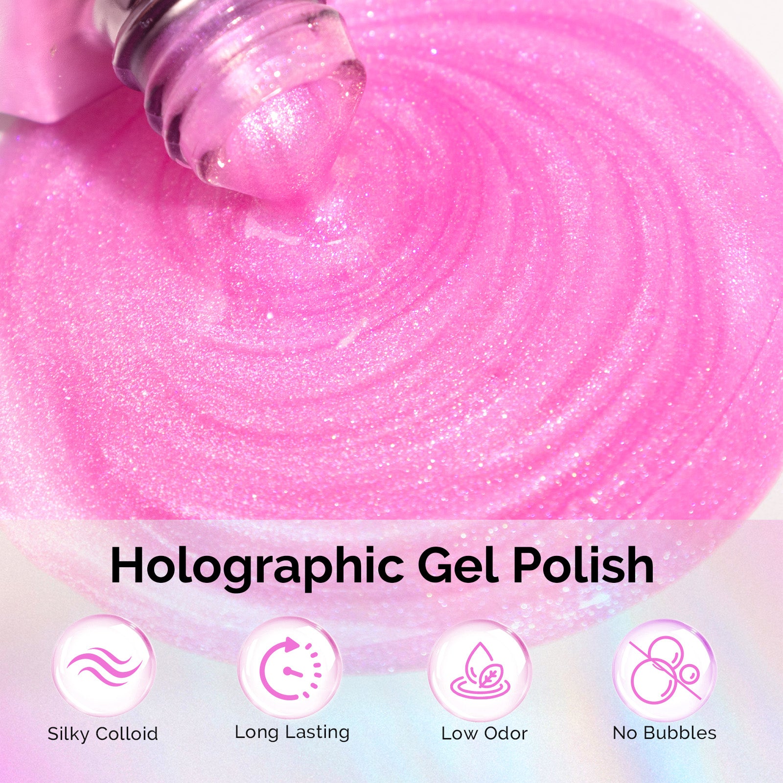 G2610 Jelly Pink Aurora Shimmer - TPO-Free Thick Gel Nail Polish(15ml)
