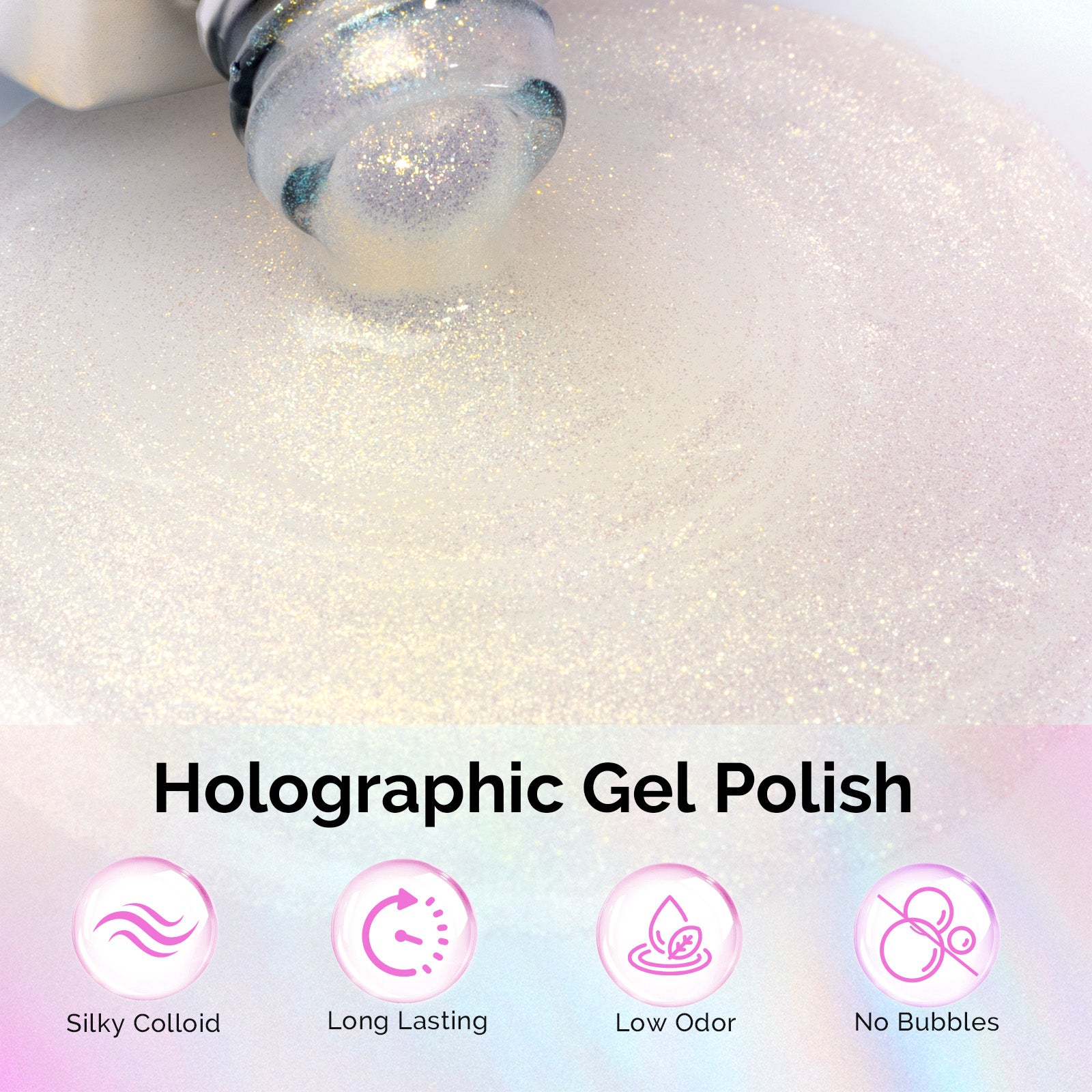 G2303 Jelly White Aurora Shimmer - TPO-Free Thick Gel Nail Polish(15ml)