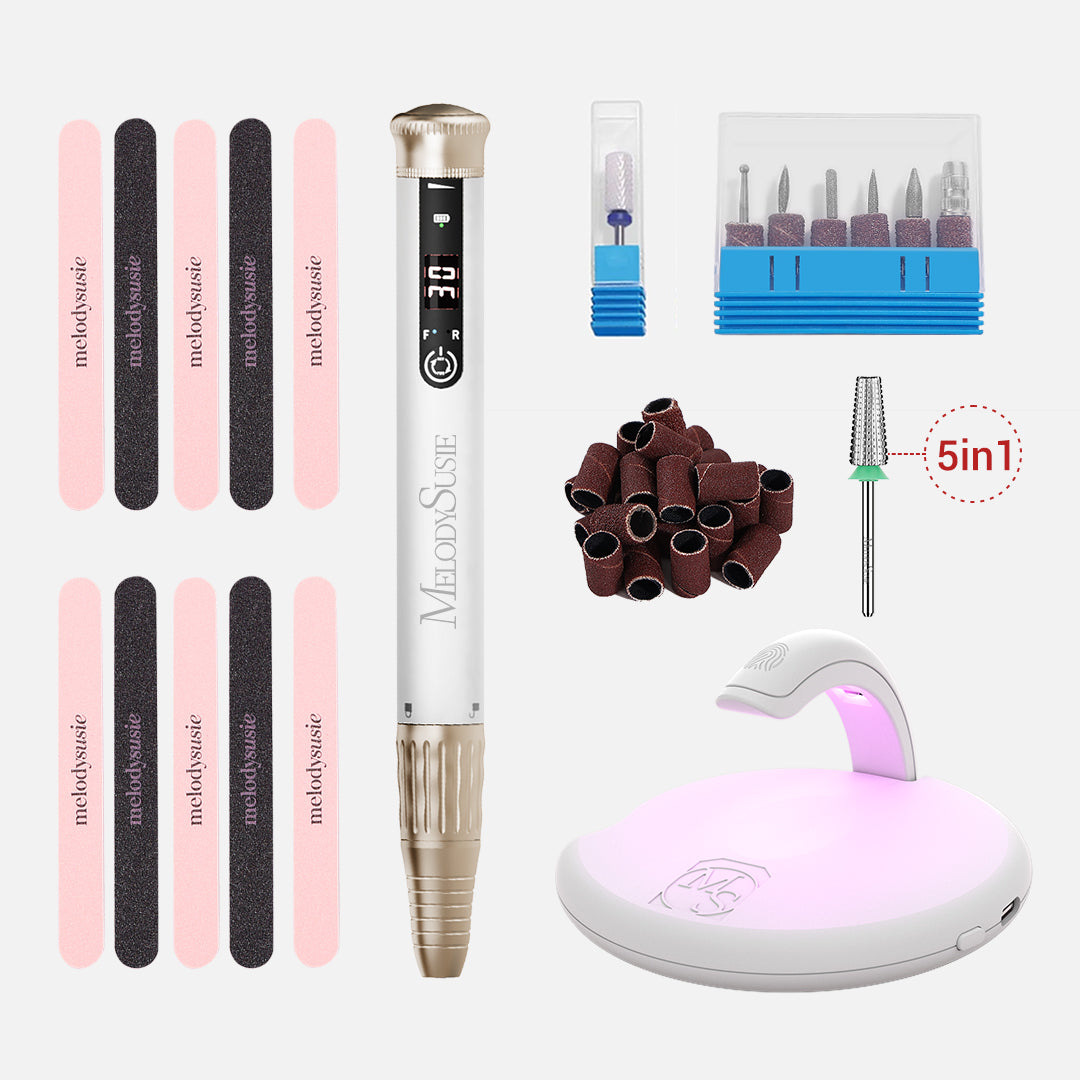 SP1(SM220E)-Cordless & Stepless Speed Rechargeable Nail Drill 30000 RPM (Starter Set)