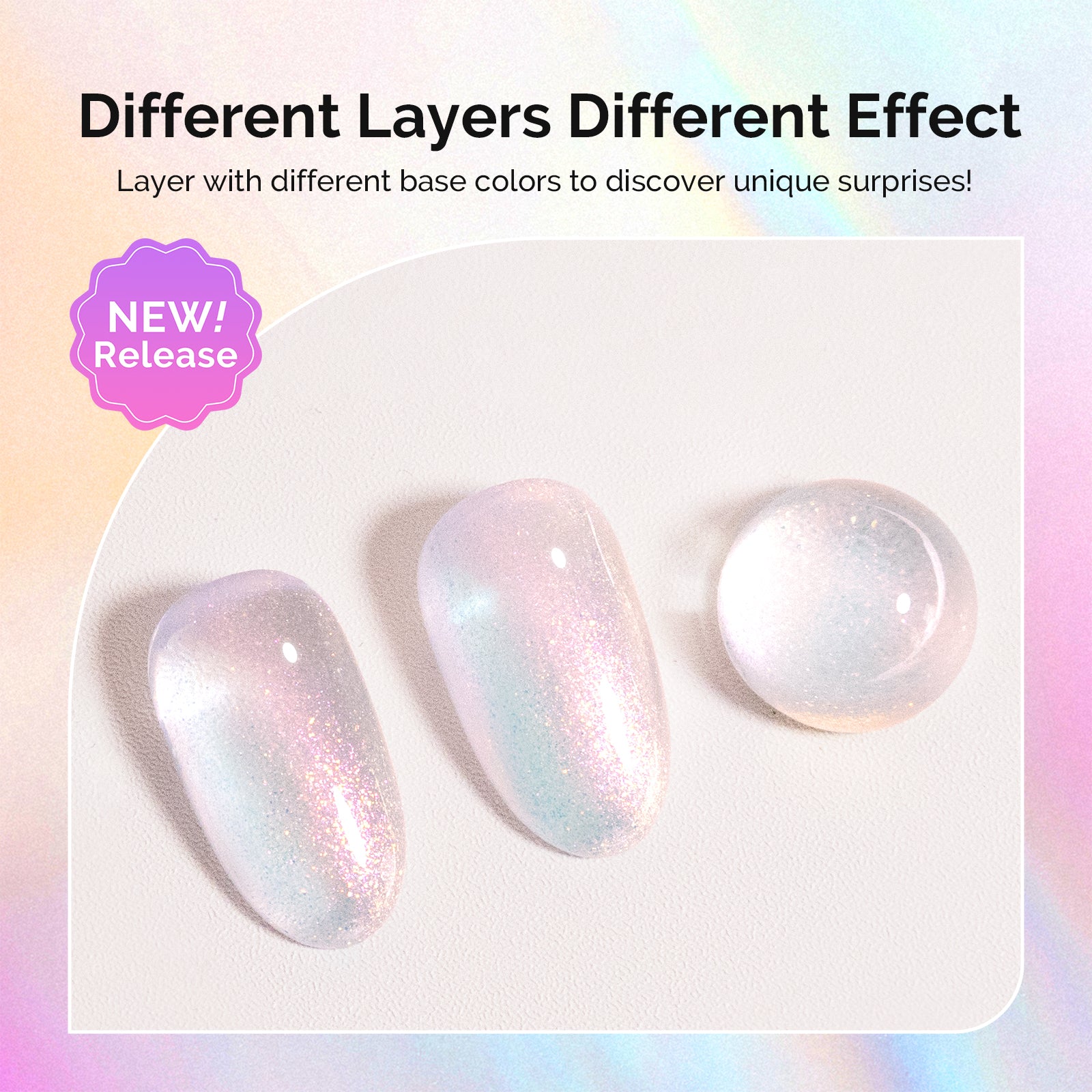 G2608 Shimmer Aurora Yellow Pink - TPO-Free Thick Gel Nail Polish(15ml)