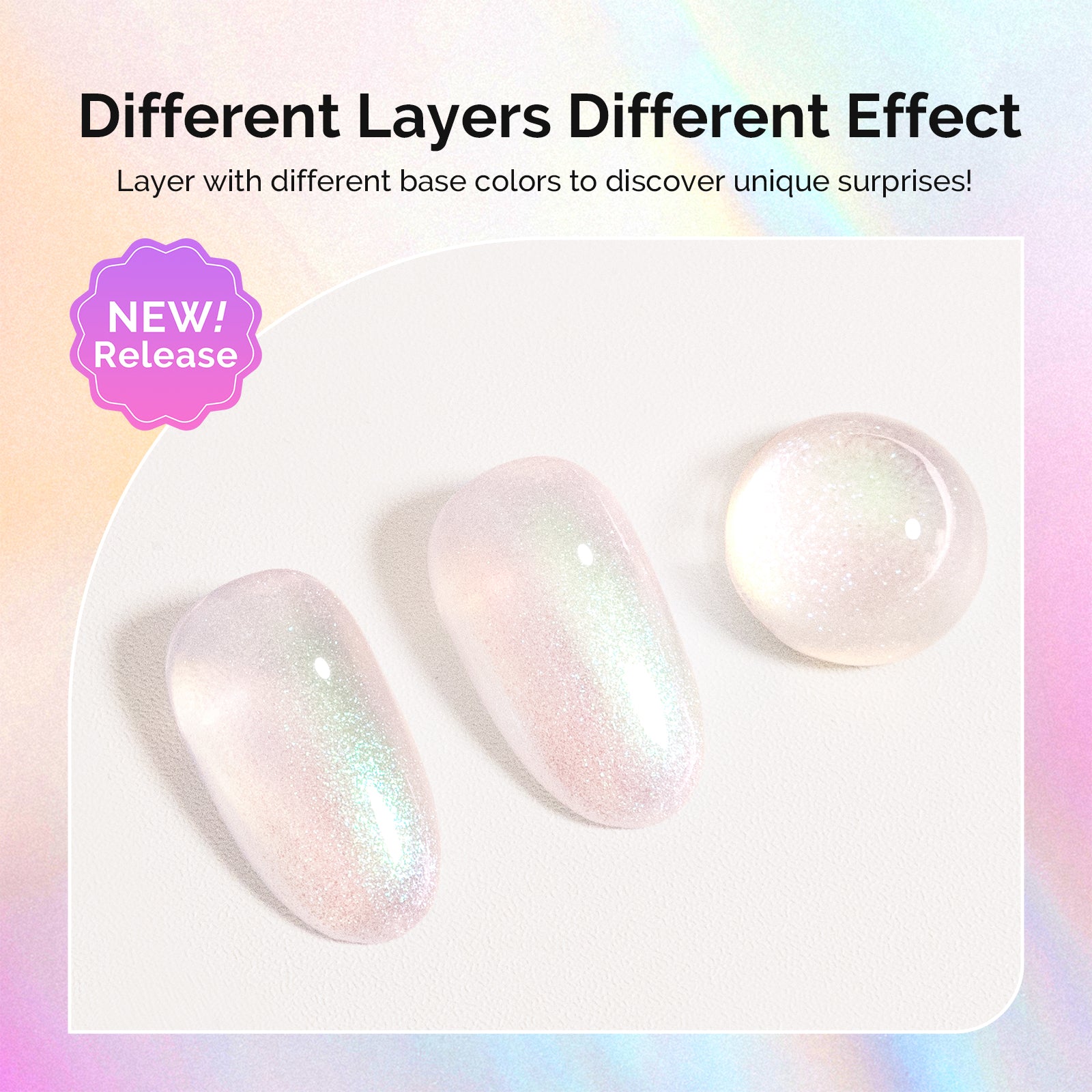 G2302 Jelly White Aurora Shimmer - TPO-Free Thick Gel Nail Polish(15ml)