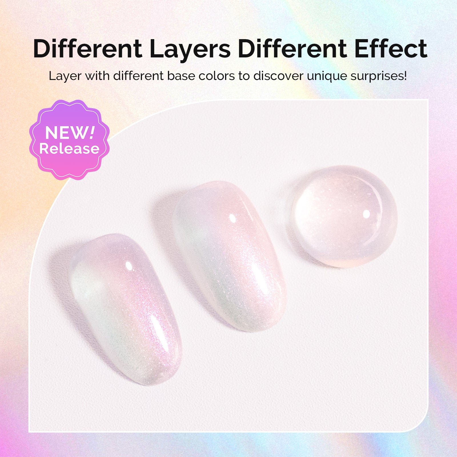 G2606 Pink Aurora Shimmer - TPO-Free Thick Gel Nail Polish(15ml)