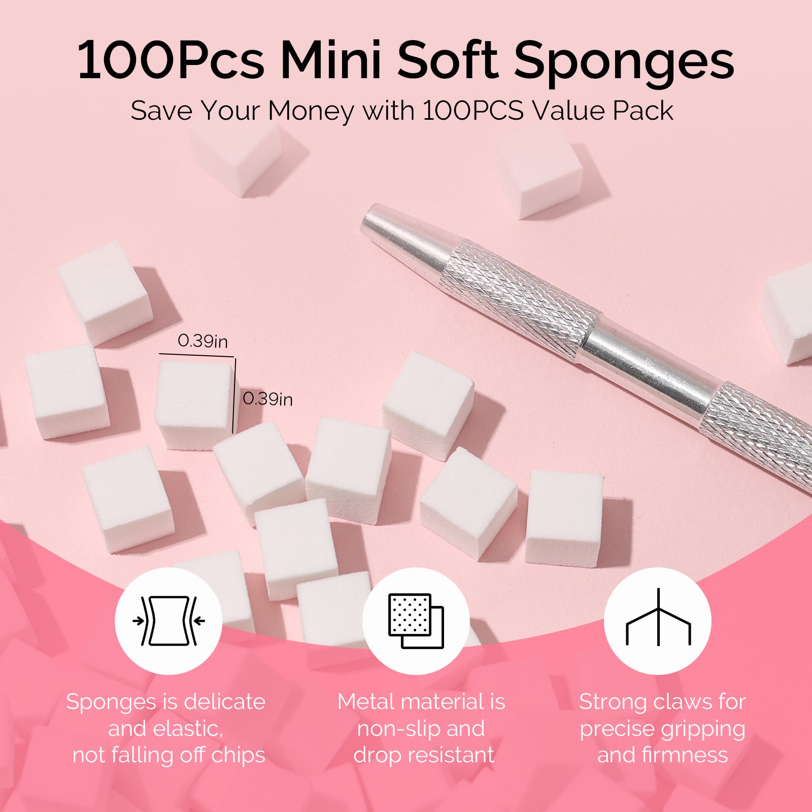 6 Colors Ombre Gel Polish with 100 Sponges & Metal Grabber Set