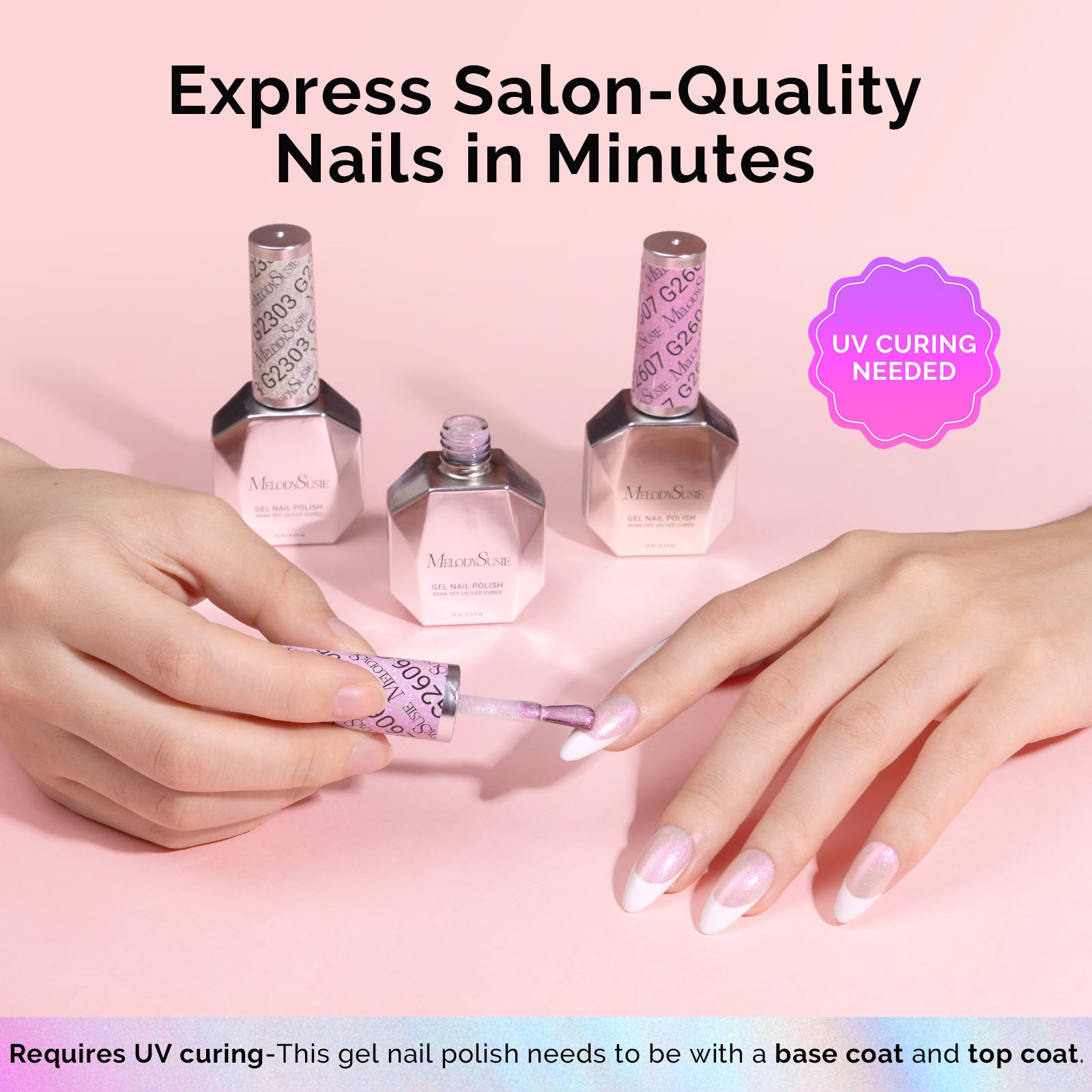 G2610 Jelly Pink Aurora Shimmer - TPO-Free Thick Gel Nail Polish(15ml)