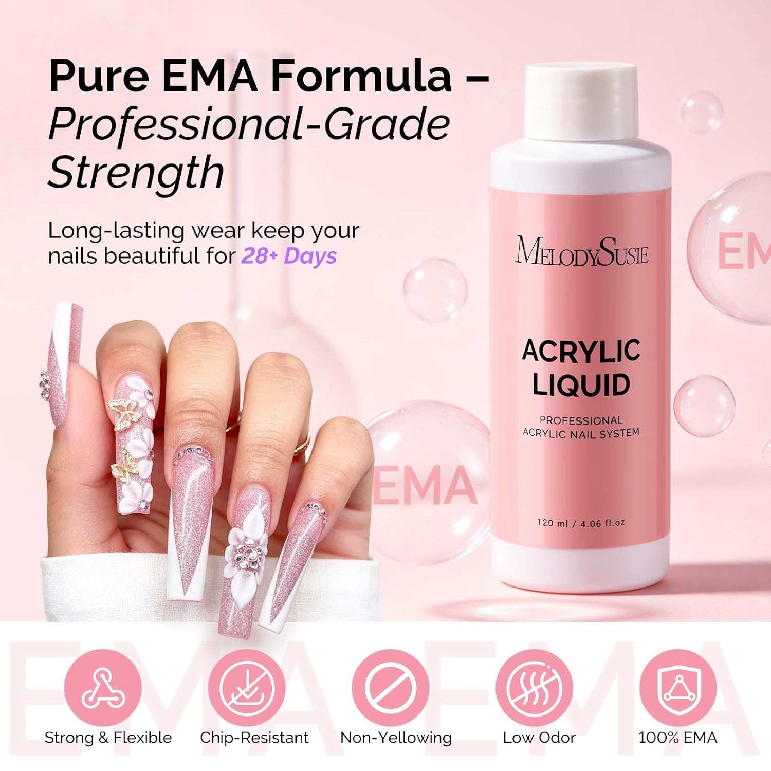 EMA Monomer Acrylic Nail Liquid and Nail Brush