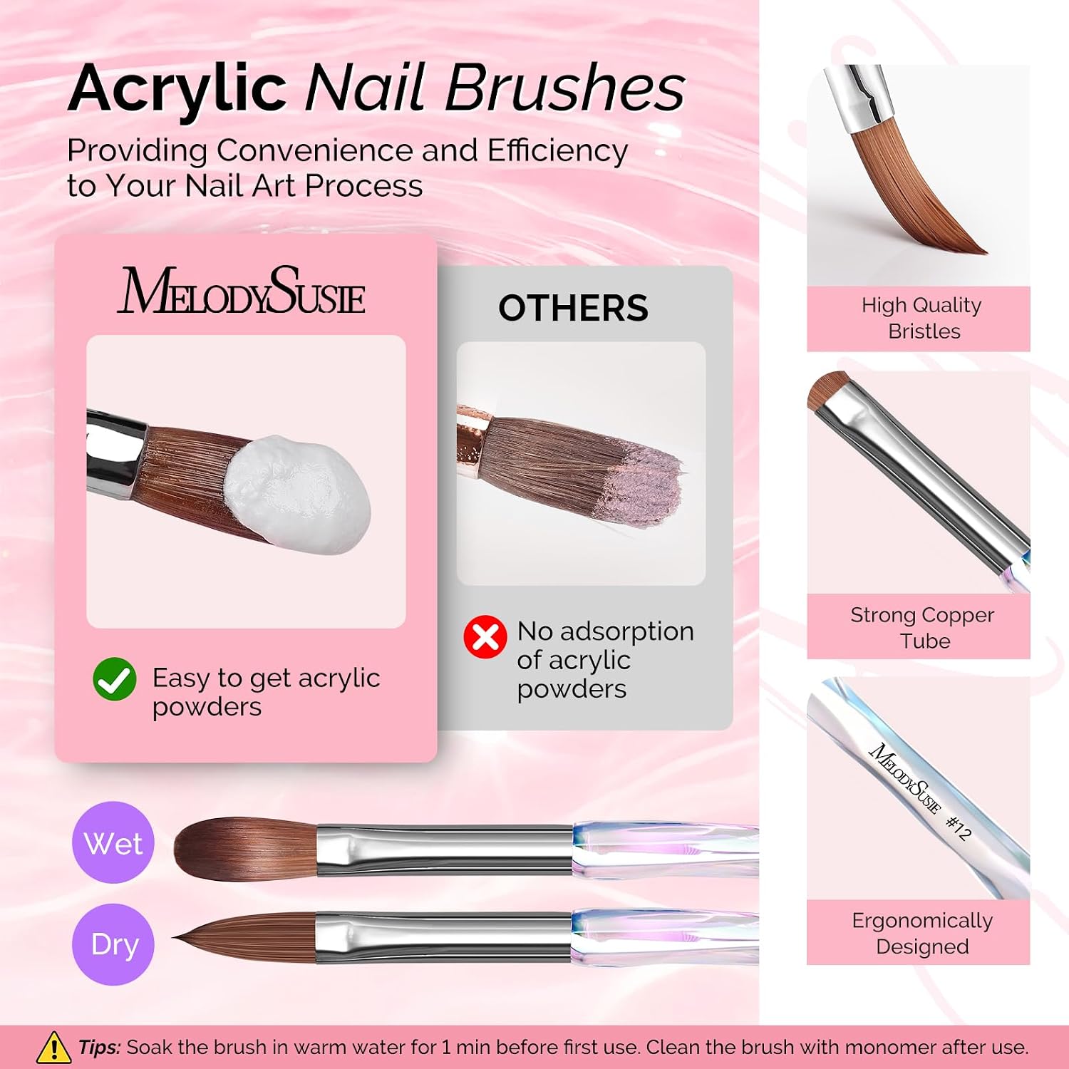 EMA Monomer Acrylic Nail Liquid and Nail Brush