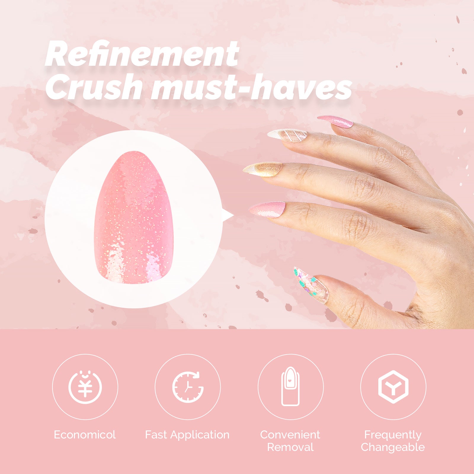 Mermaid Acrylic Press On Nails Kits