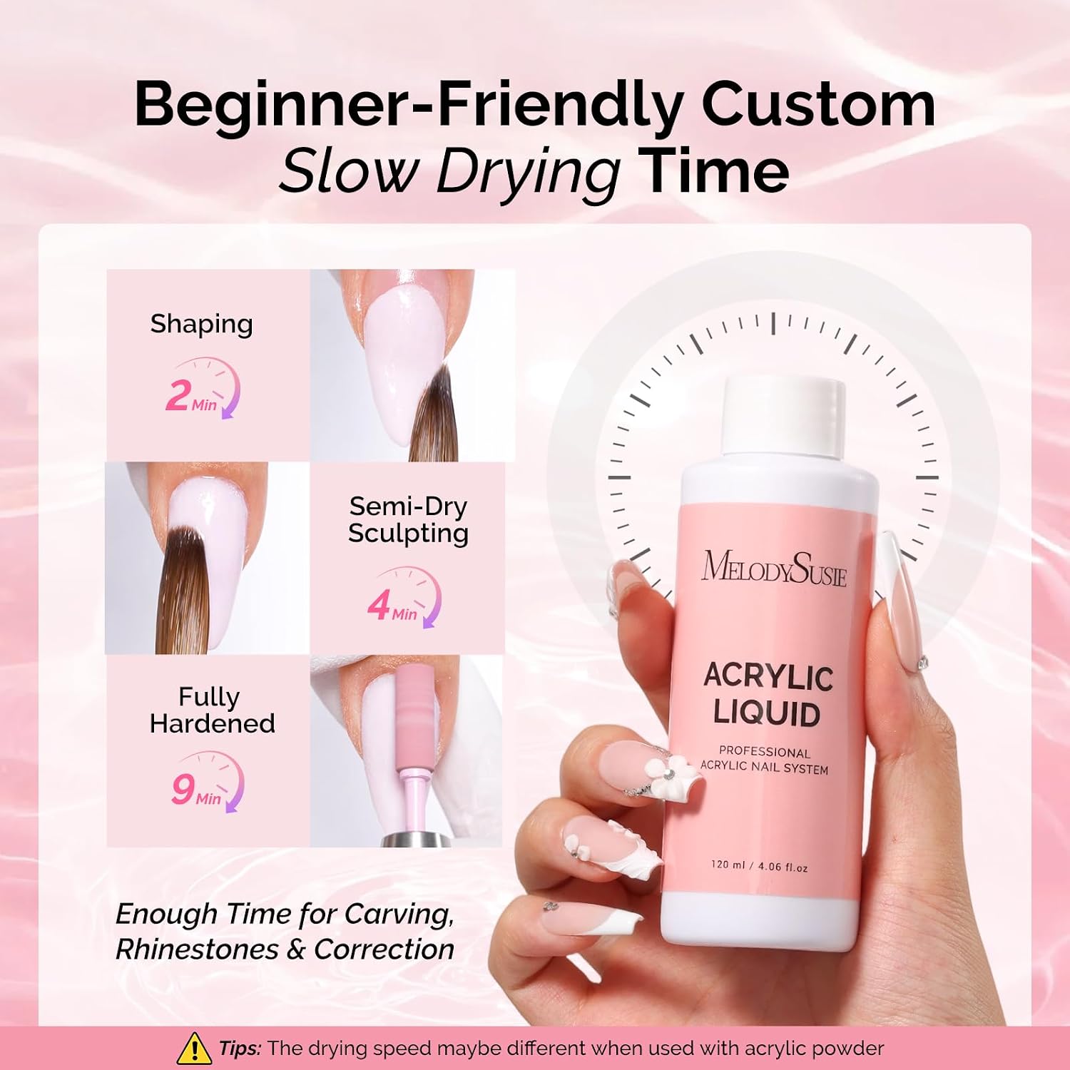 EMA Monomer Acrylic Nail Liquid and Nail Brush
