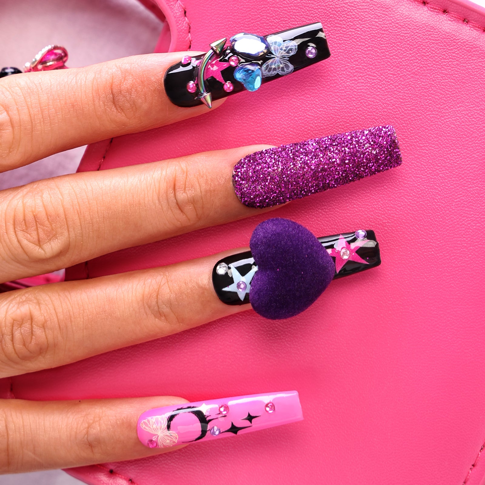 Berry Crush Square Xtreme Press On Nails | MelodySusie