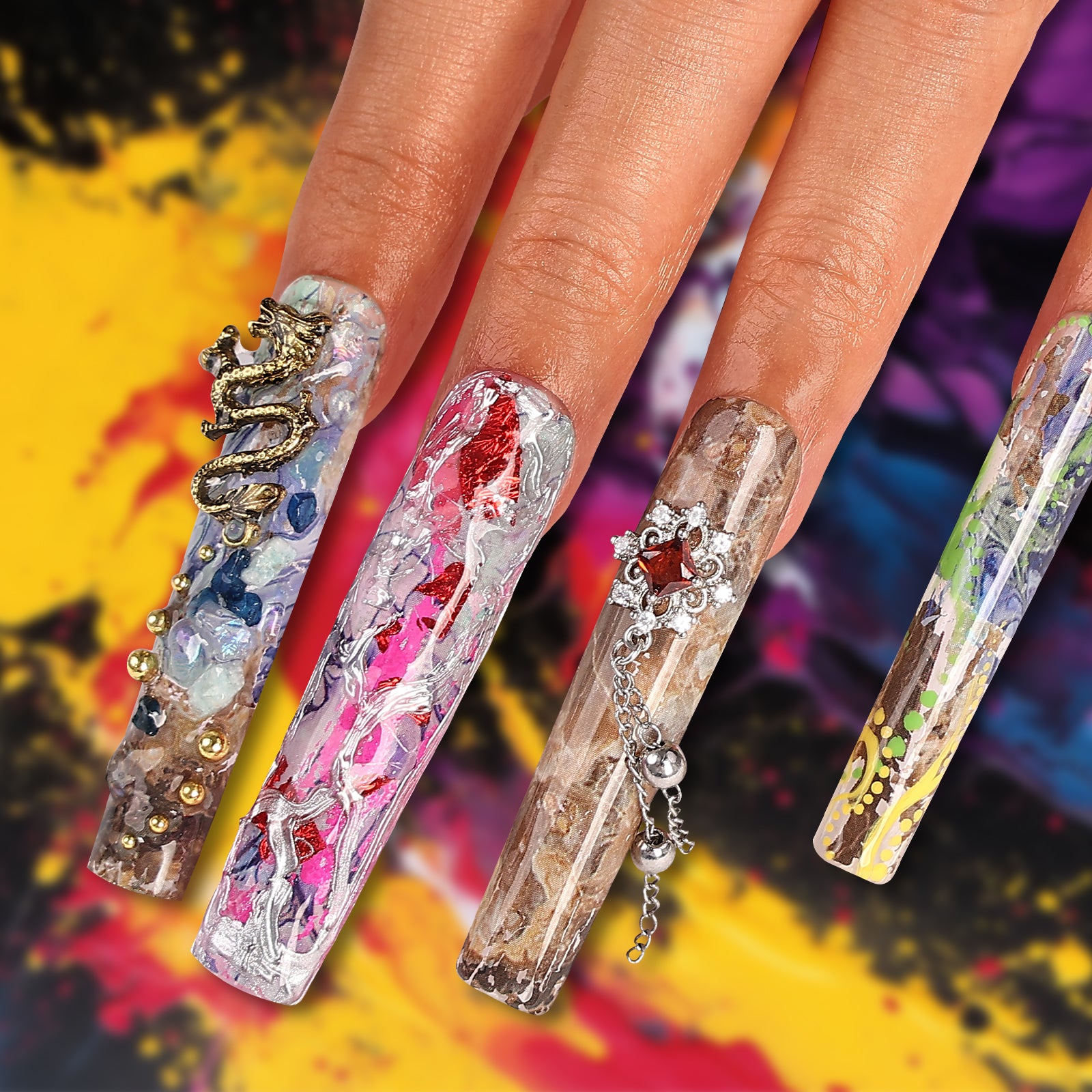 Jungle Cruise Square Longest Press On Nails | MelodySusie