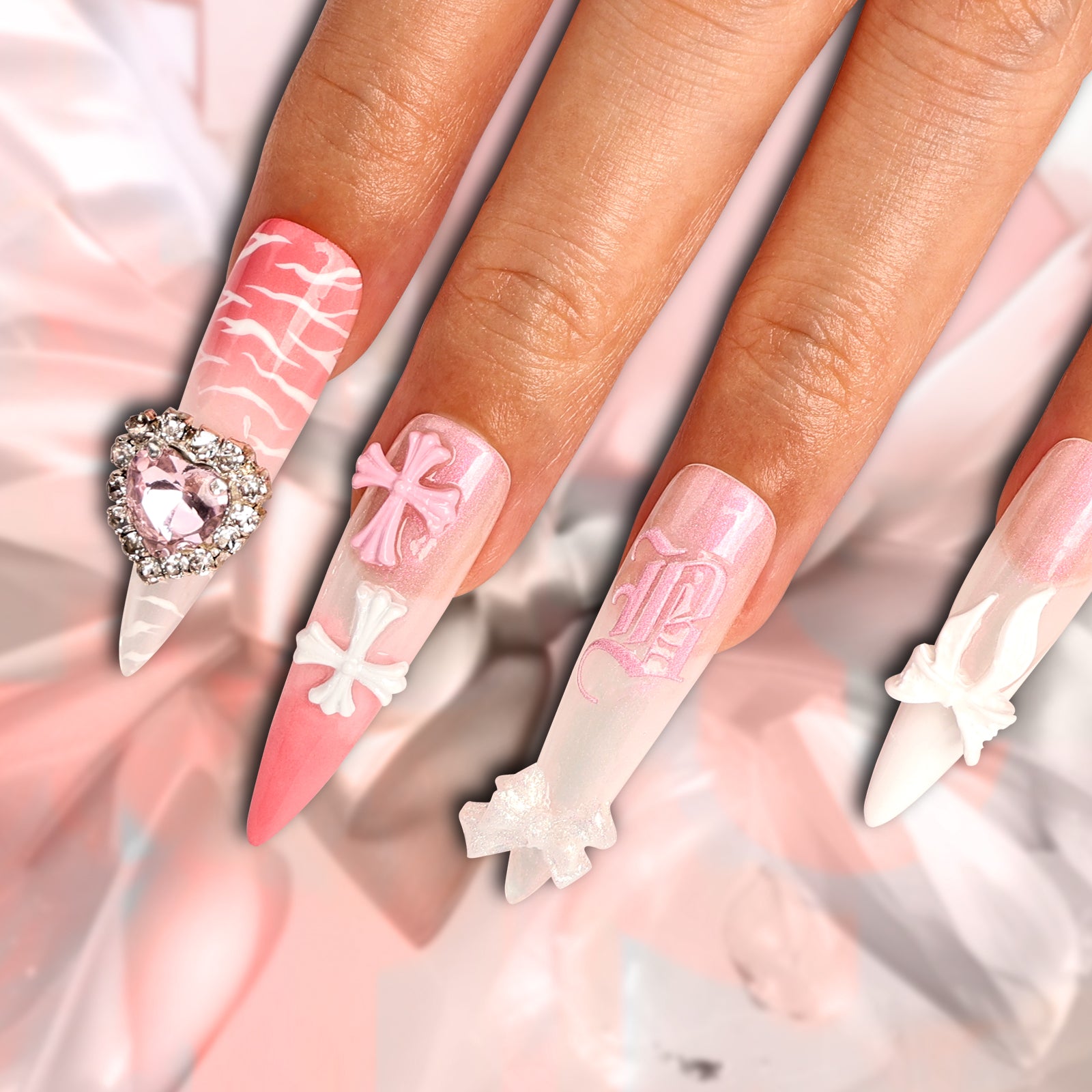 Coral Soda Stiletto Regular Press On Nails