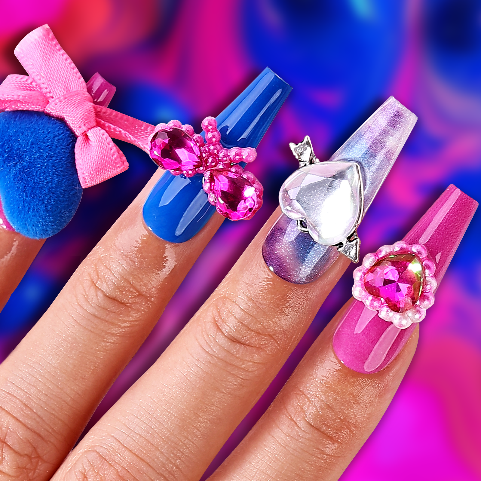 Teddy Carnival Coffin Medium Press On Nails| MelodySusie