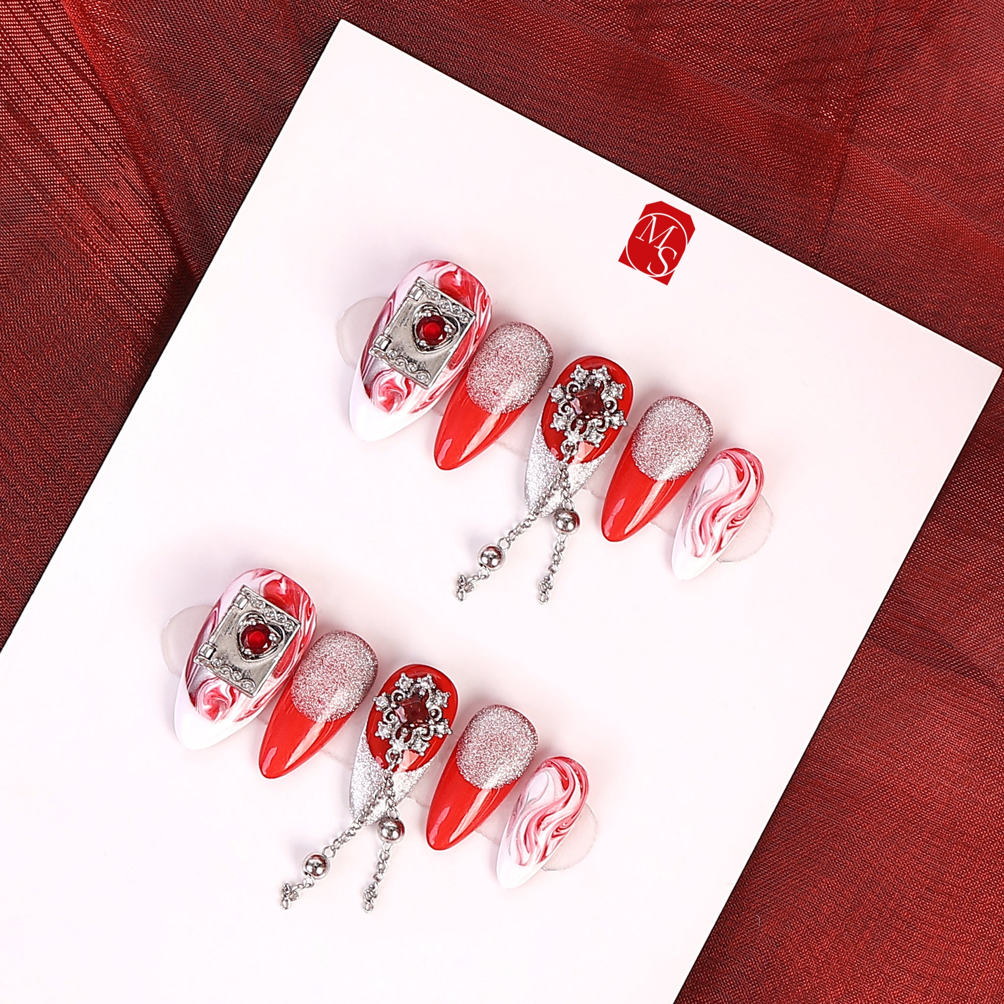 Red Heels Stiletto Regular Press-On Nails | MelodySusie