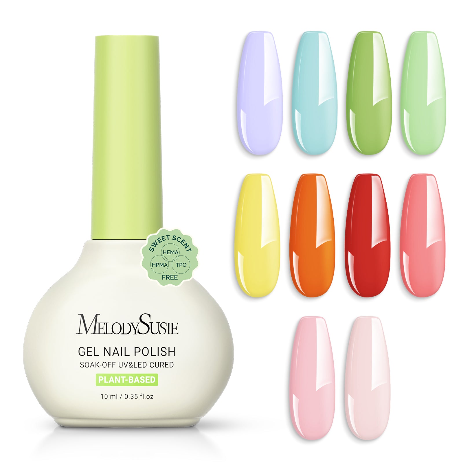 Sweet Scent HEMA-Free & HPMA-Free & TPO-Free Plant-Based Gel Nail Polish Set