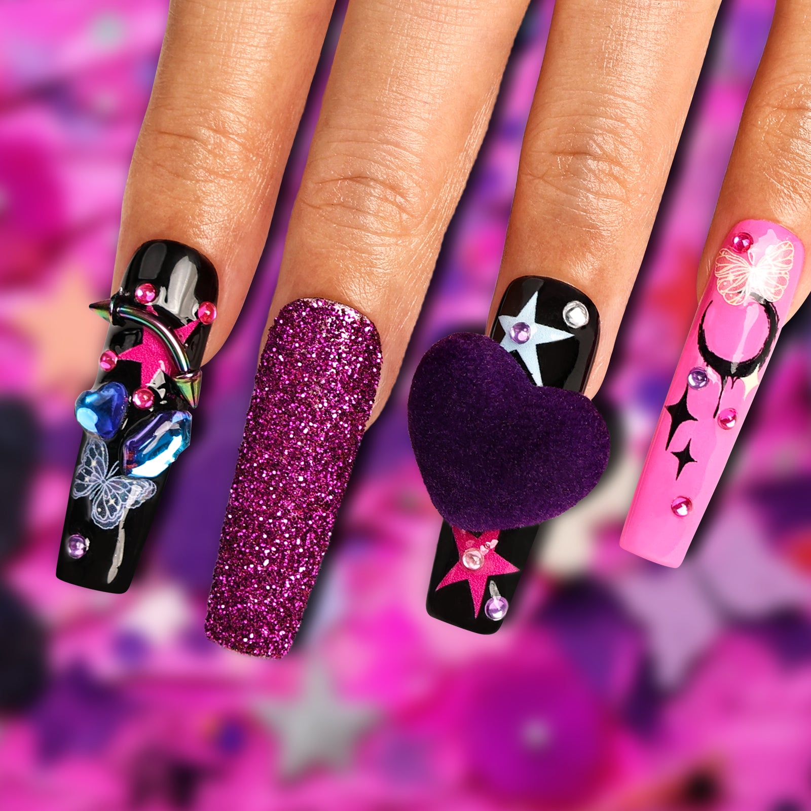 Berry Crush Square Xtreme Press On Nails | MelodySusie