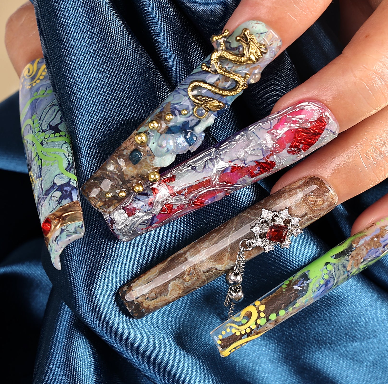 Jungle Cruise Square Longest Press On Nails | MelodySusie