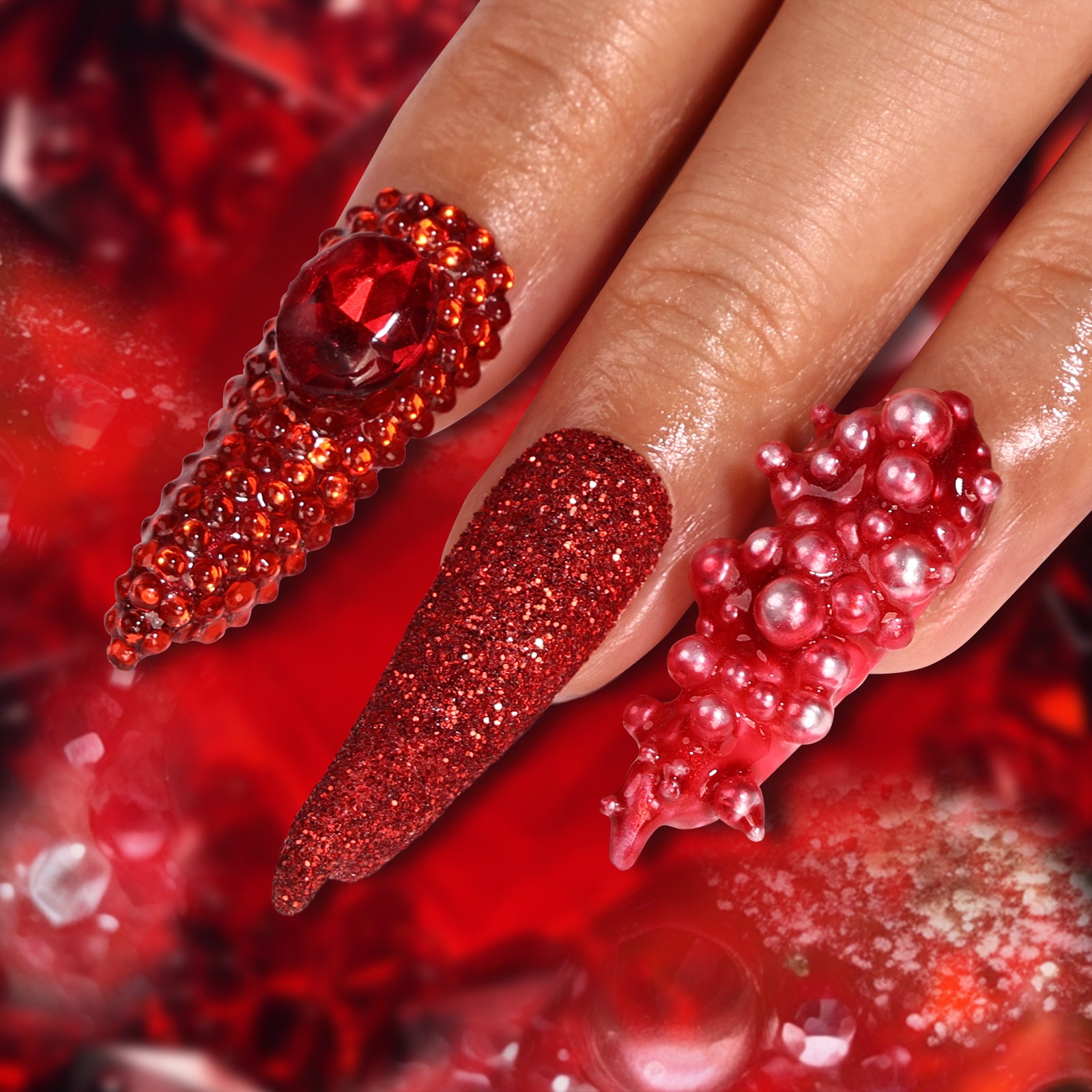 Bad Blood Stiletto Mid Length Press On Nails