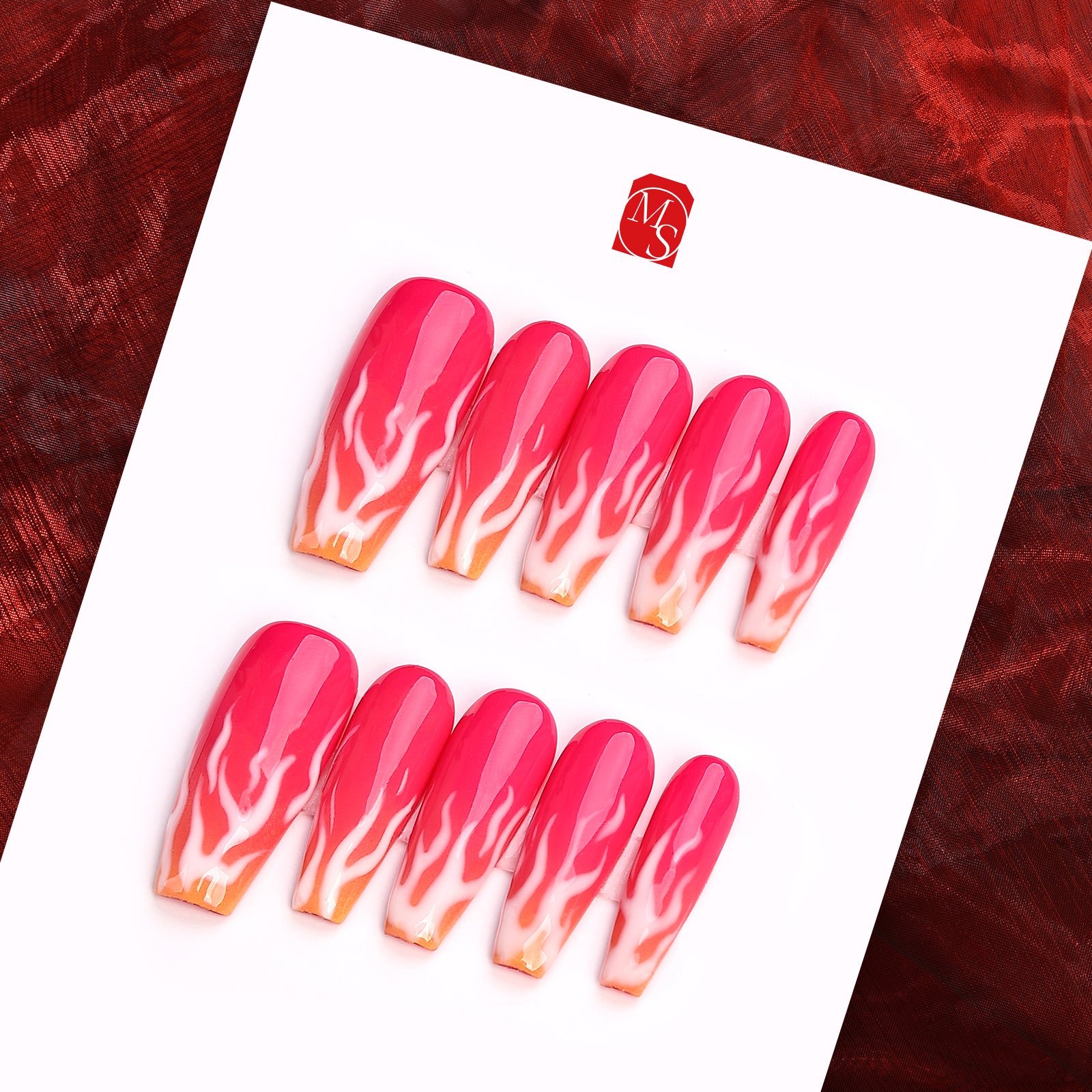Magenta Magic Coffin Deep Press On Nails | MelodySusie