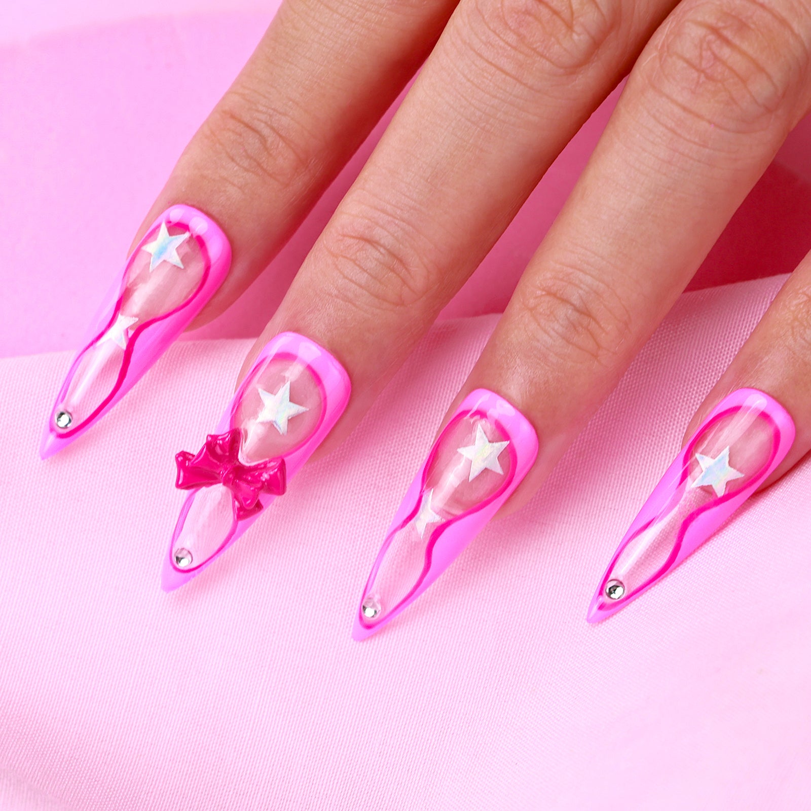 Ballerina Blush Stiletto Long Press On Nails | MelodySusie | MelodySusie