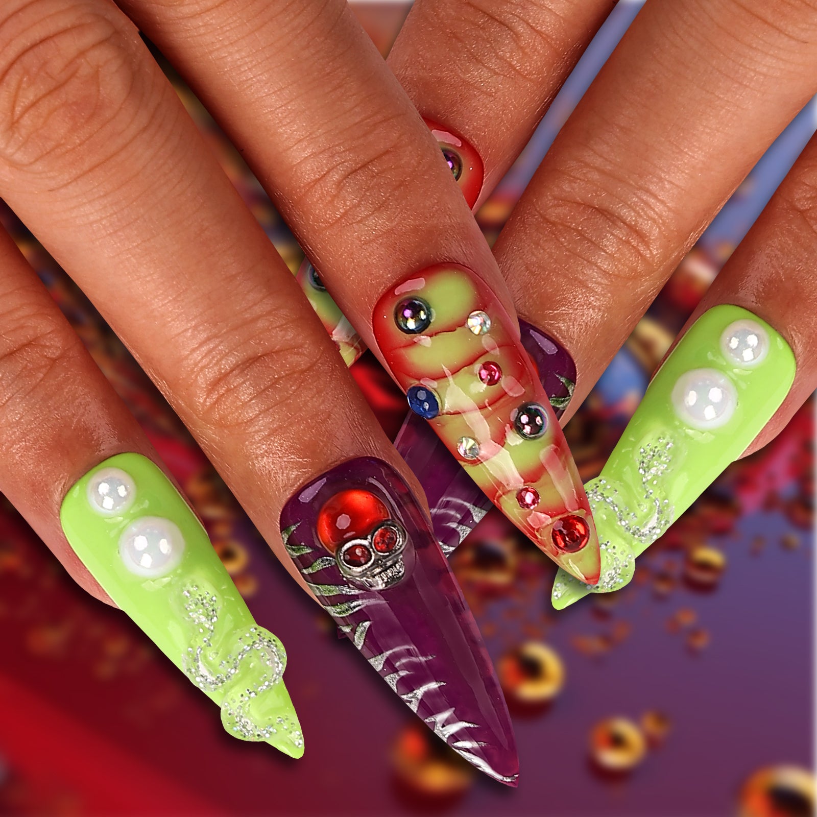 Wandering Universe Stiletto Medium Press On Nails | MelodySusie