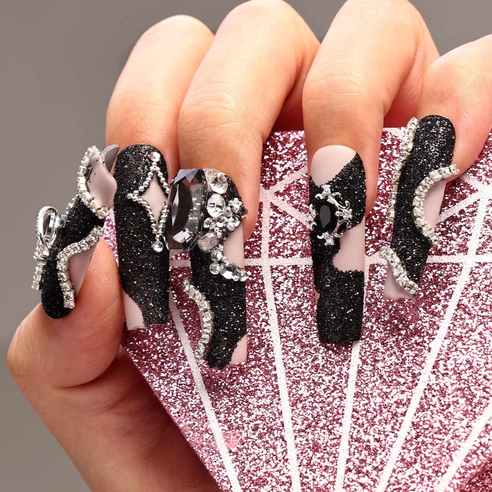 Midnight Mirage Coffin Long Press On Nails | MelodySusie
