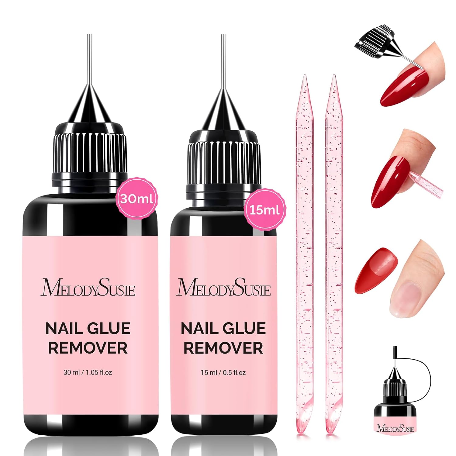 2Pcs Nail Glue Remover 15ml+30ml