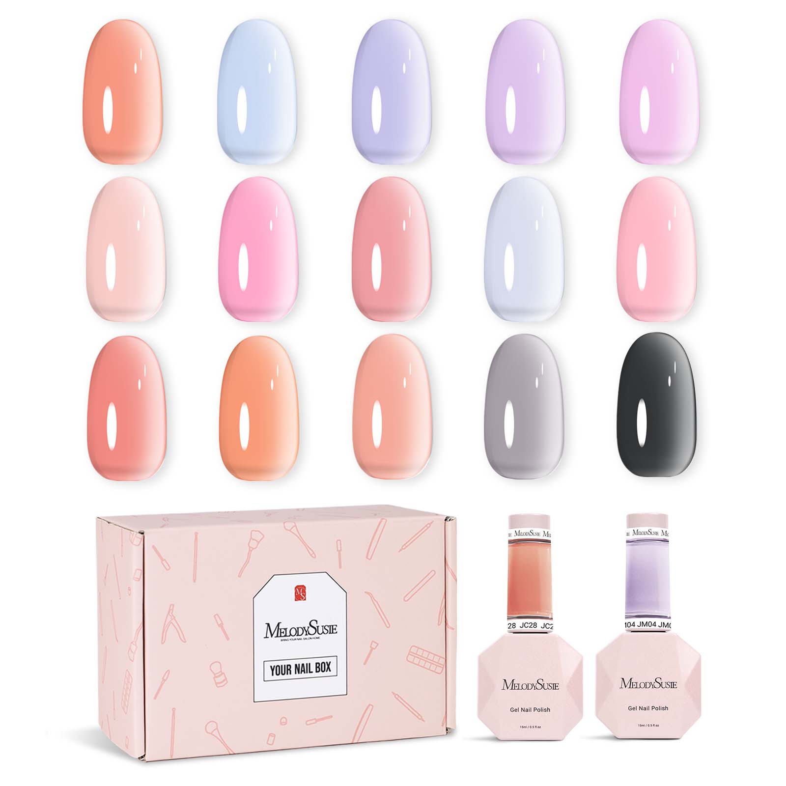 Jeweliver Jelly TPO-Free Gel Nail Polish 0.5 fl oz/15ml - 15Colors