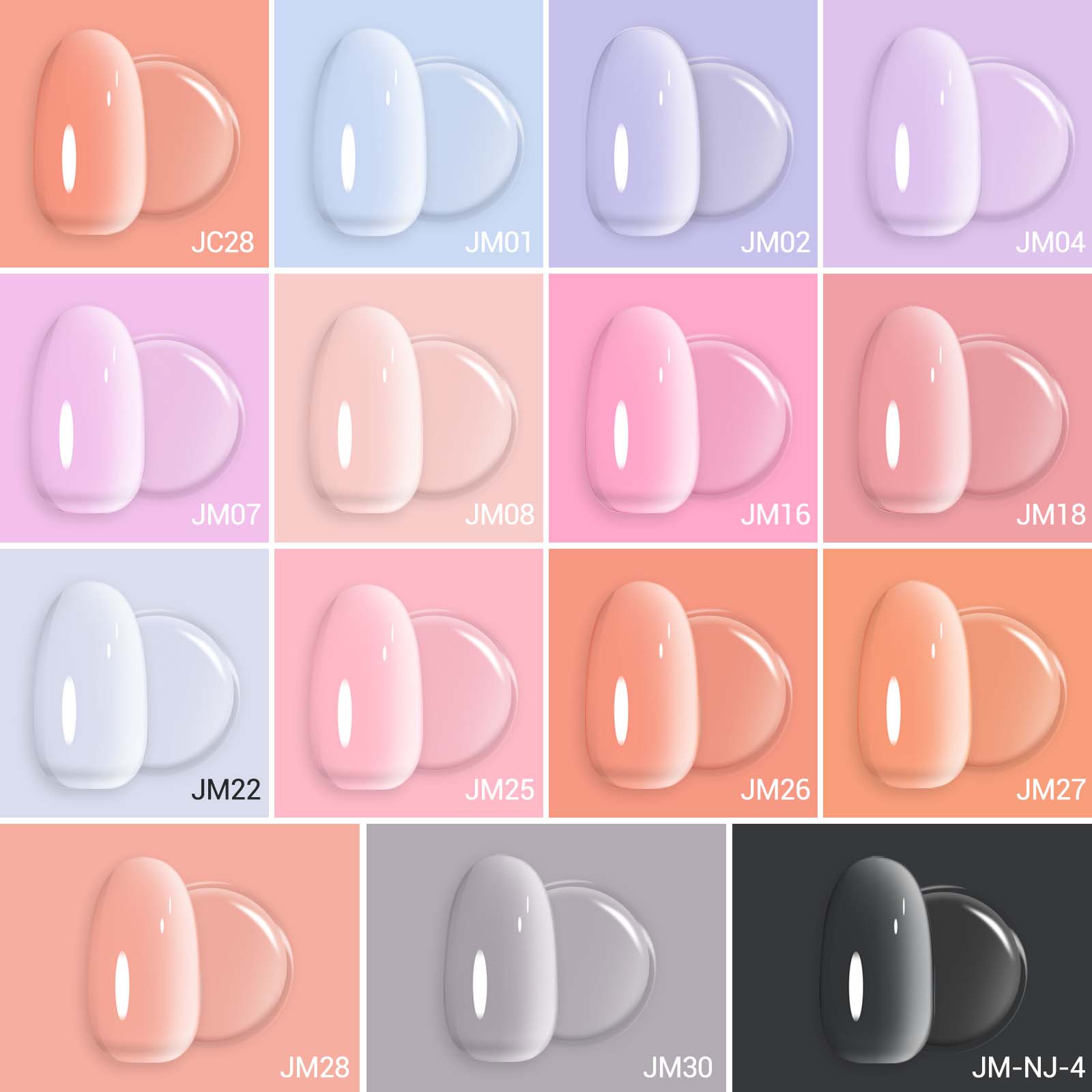 Jeweliver Jelly TPO-Free Gel Nail Polish 0.5 fl oz/15ml - 15Colors