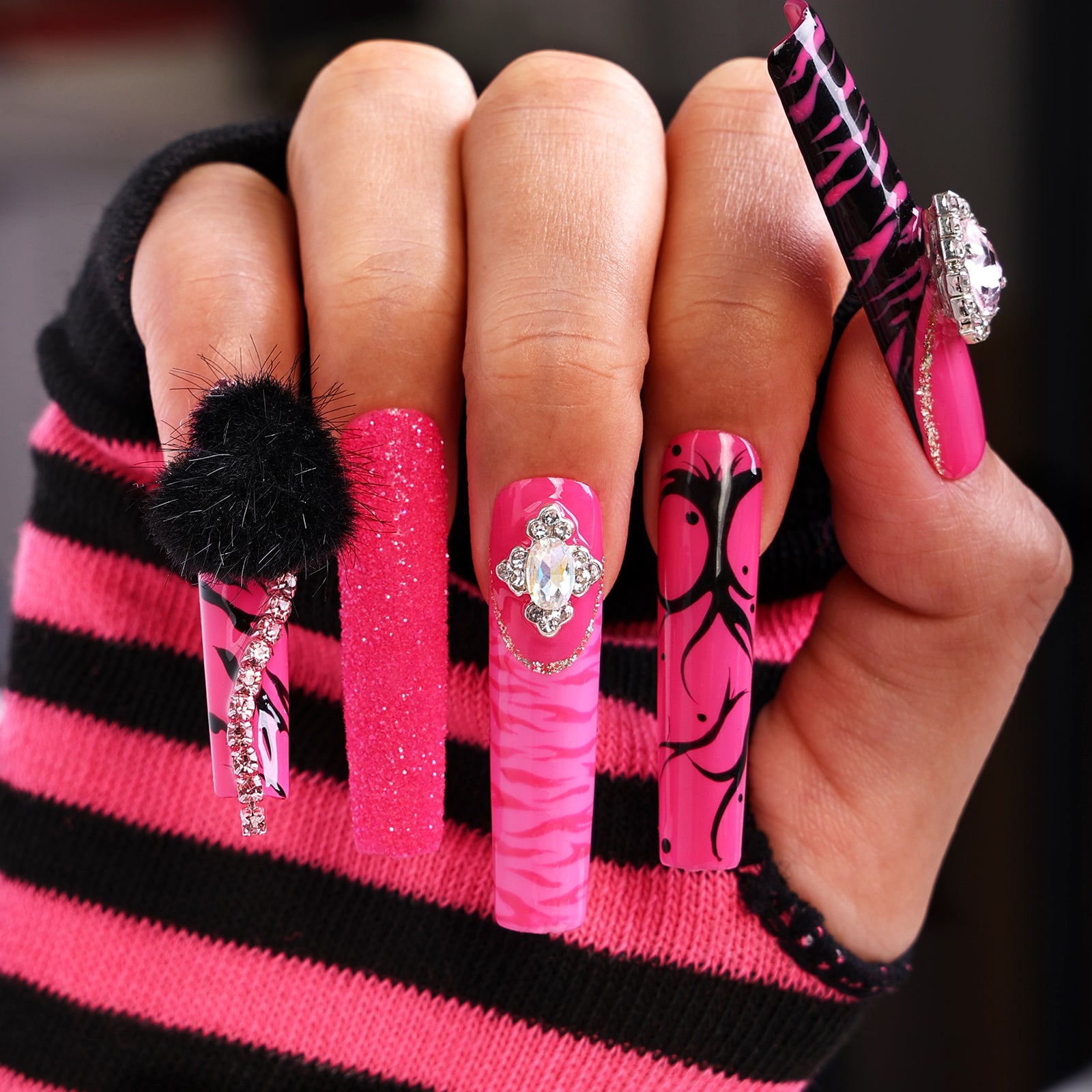 Rosy Delight Square Xtreme Press On Nails | MelodySusie
