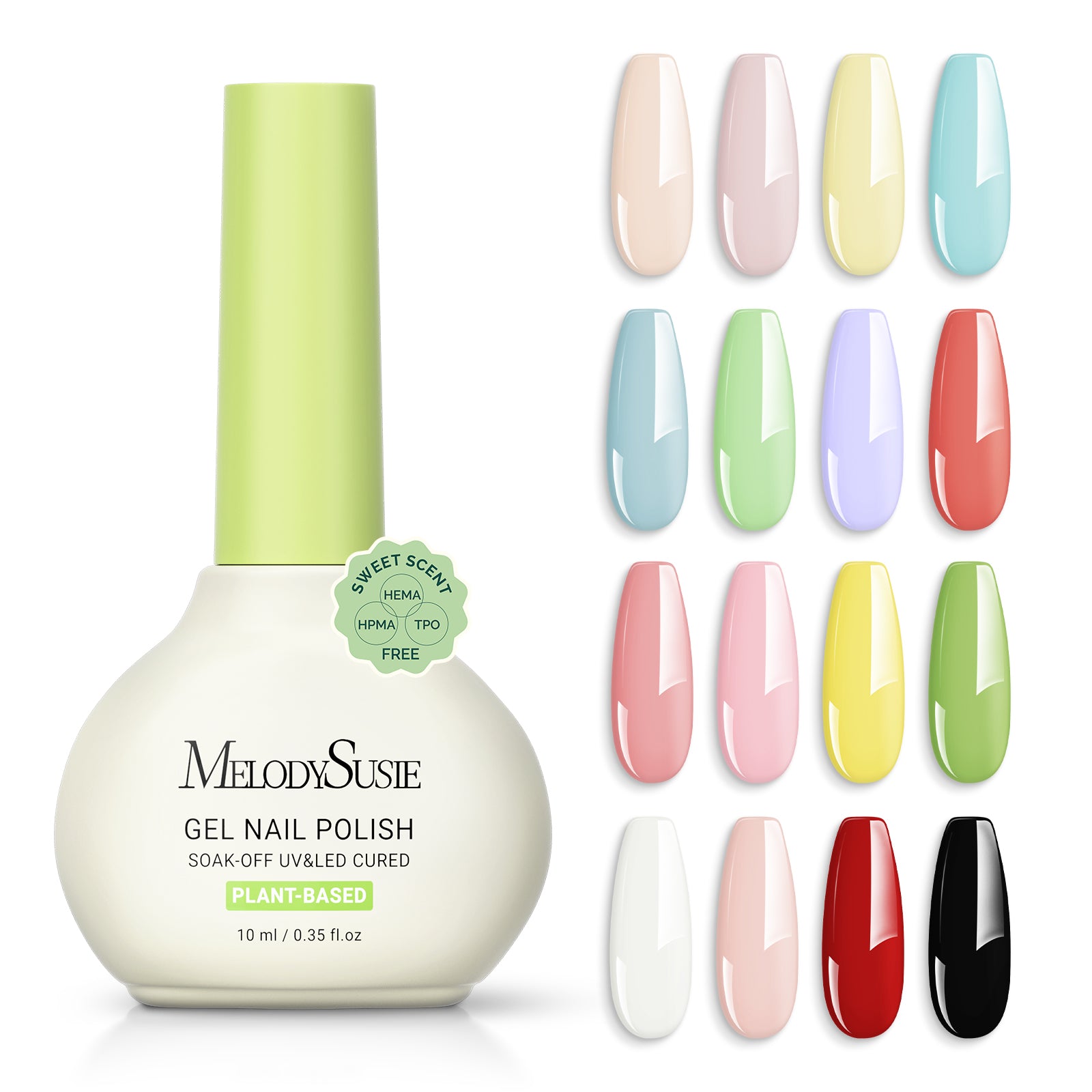 Sweet Scent HEMA-Free & HPMA-Free & TPO-Free Plant-Based Gel Nail Polish Set