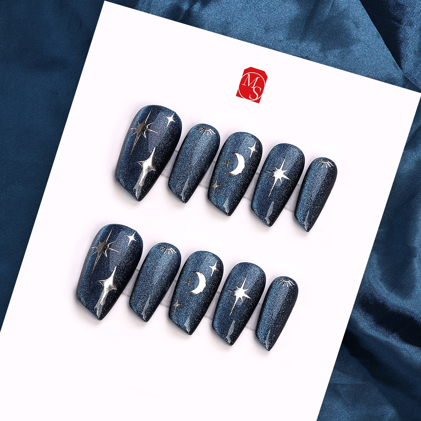 Blue Bliss Special Short Lipstick Press On Nails | MelodySusie