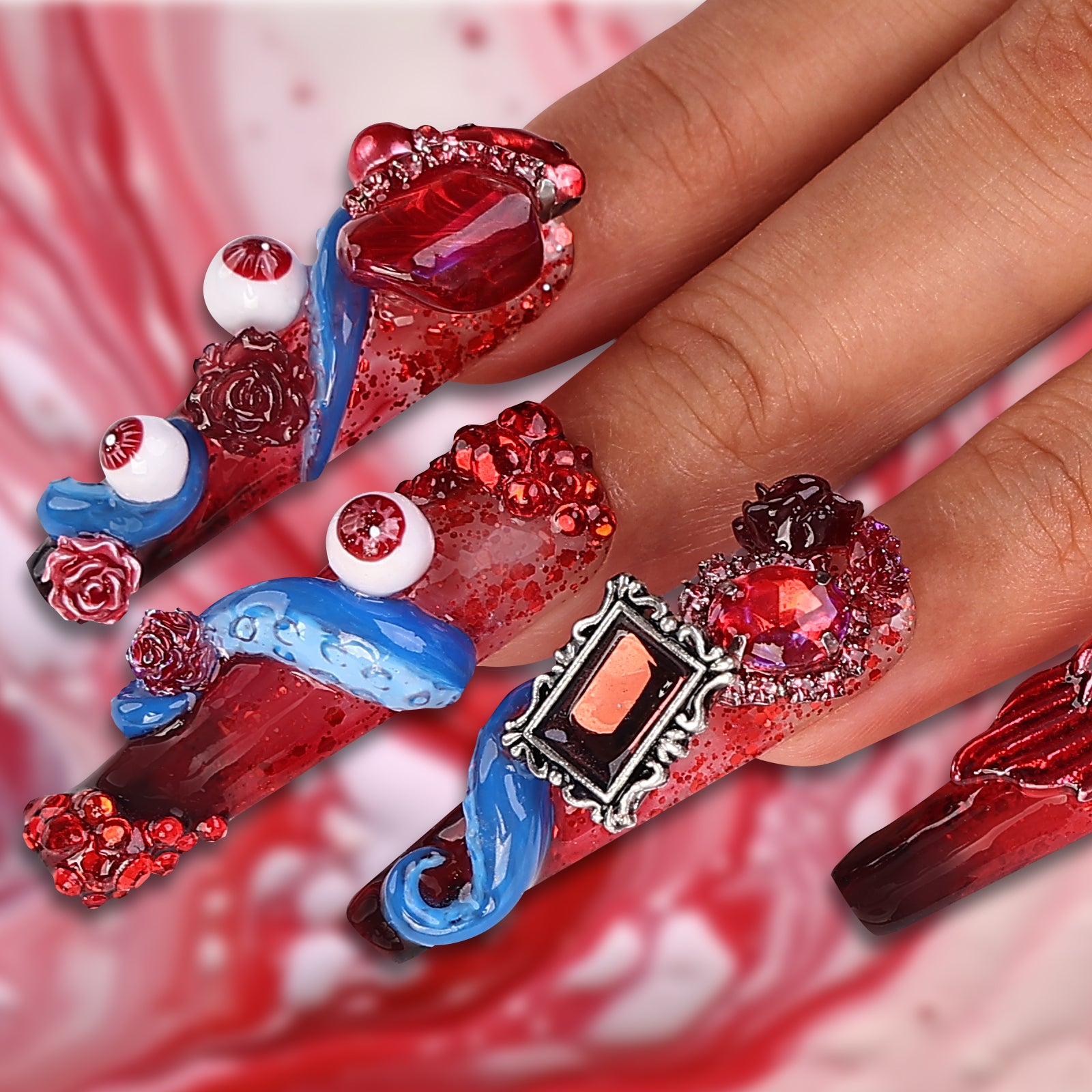 Bloodstone Coffin Long Press On Nails | MelodySusie
