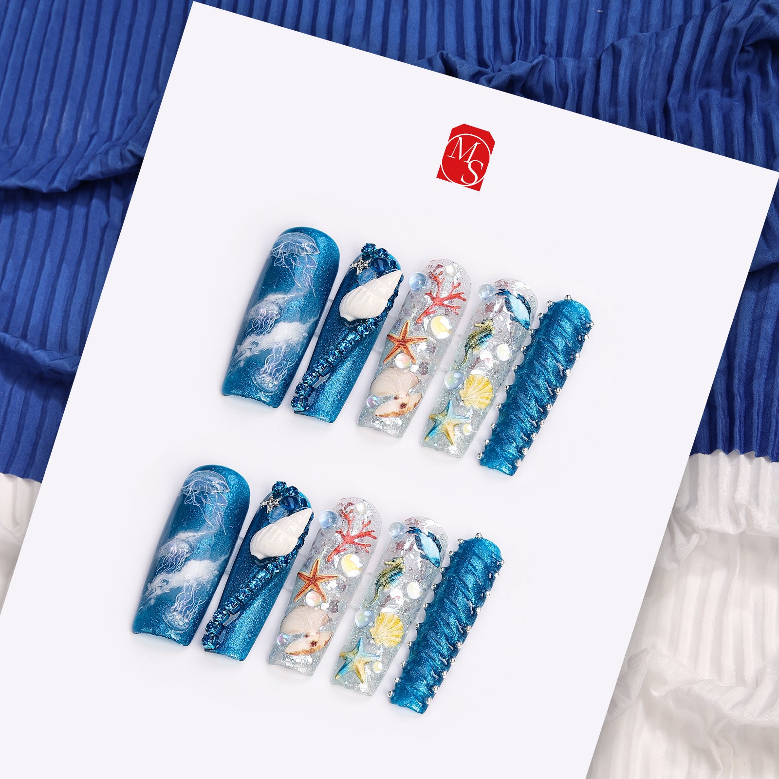 Under The Sea Square Xtreme Press On Nails