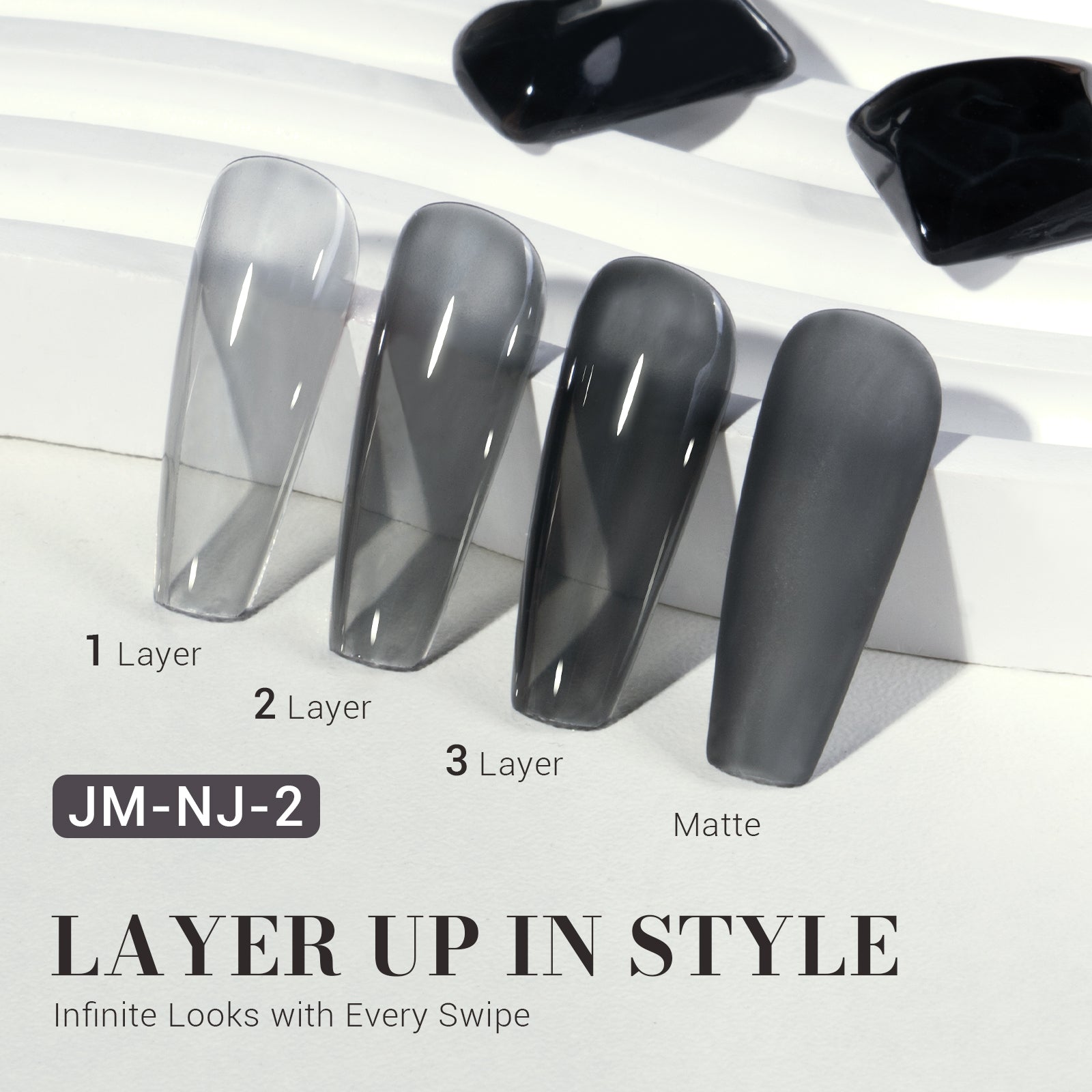 Jeweliver Jelly TPO-Free Gel Nail Polish 0.5 fl oz/15ml - Transparent Black JM-NJ-4