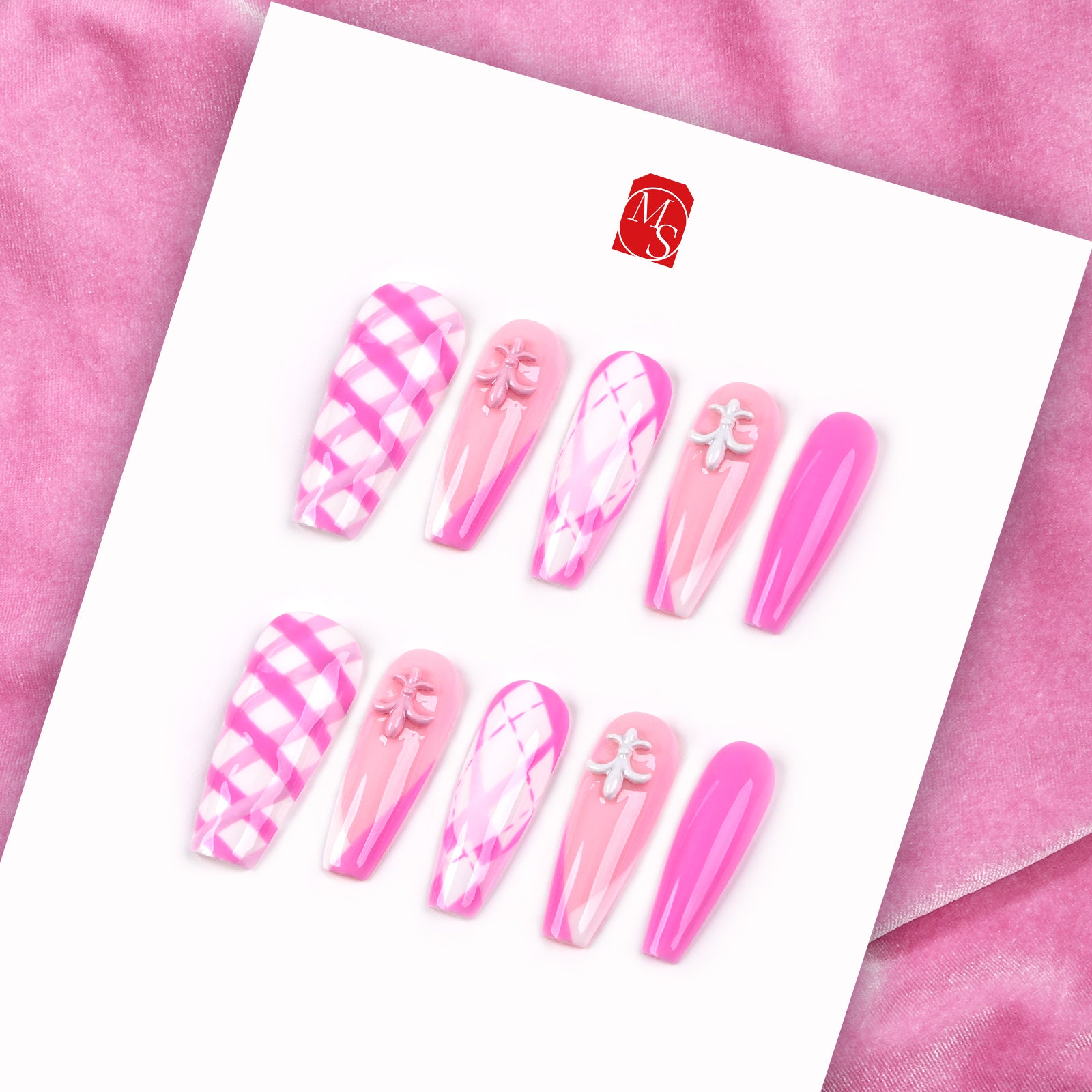 Chic Plaid Coffin Medium Press On Nails | MelodySusie
