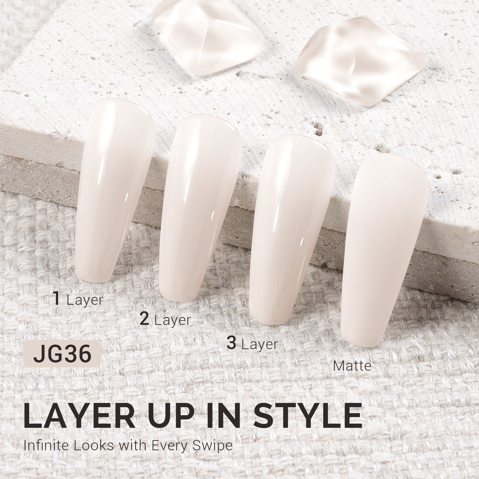 Jeweliver Jelly TPO-Free Gel Polish 15ml - White Jade - JG36