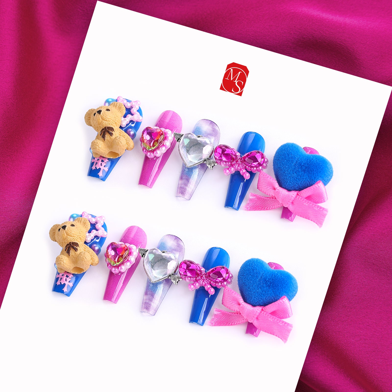 Teddy Carnival Coffin Medium Press On Nails| MelodySusie