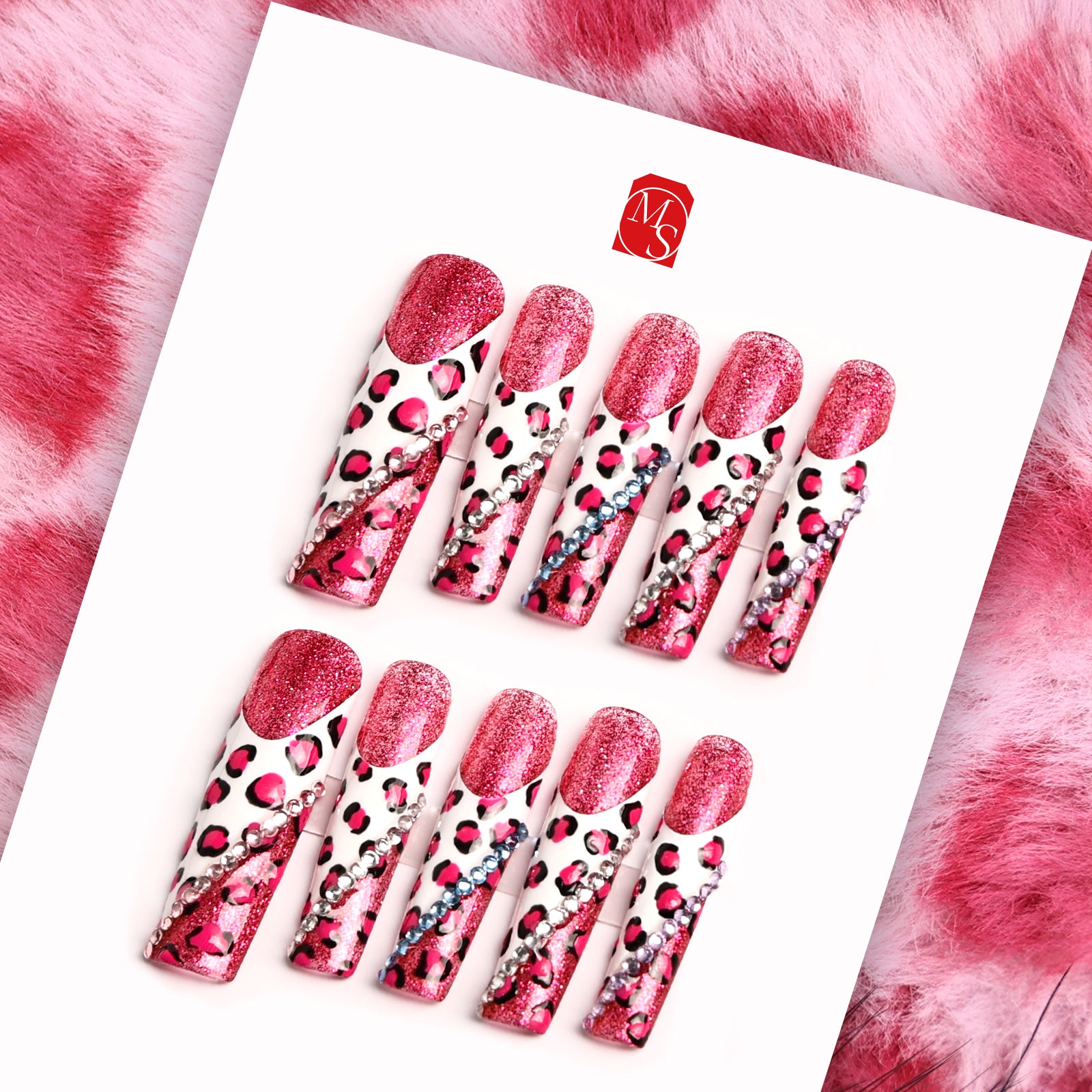 Pink Panther Square Xtreme Press On Nails| MelodySusie