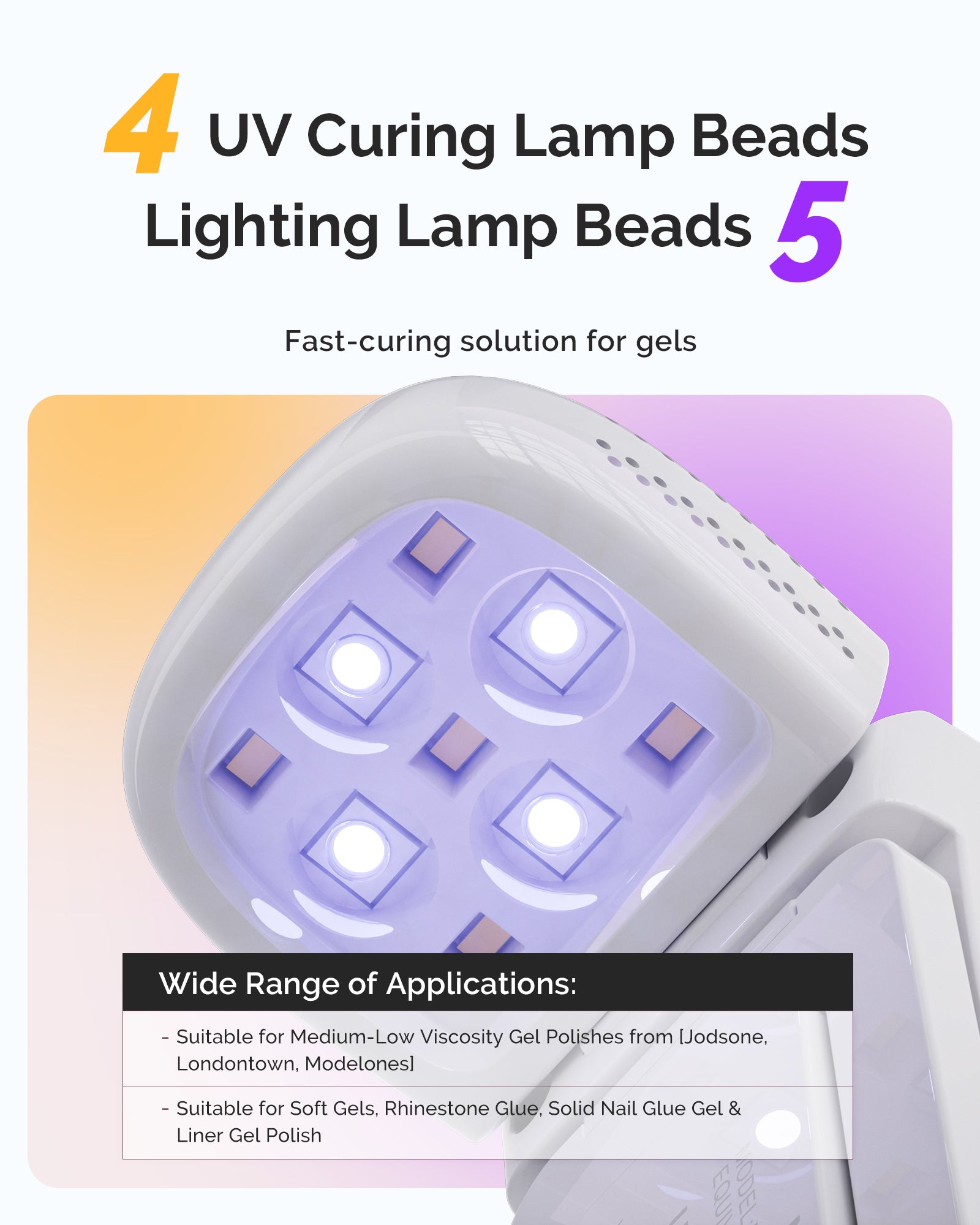 P-ART09F Foldable & Standable 2-in-1 Design LED/UV Nail Lamp - White
