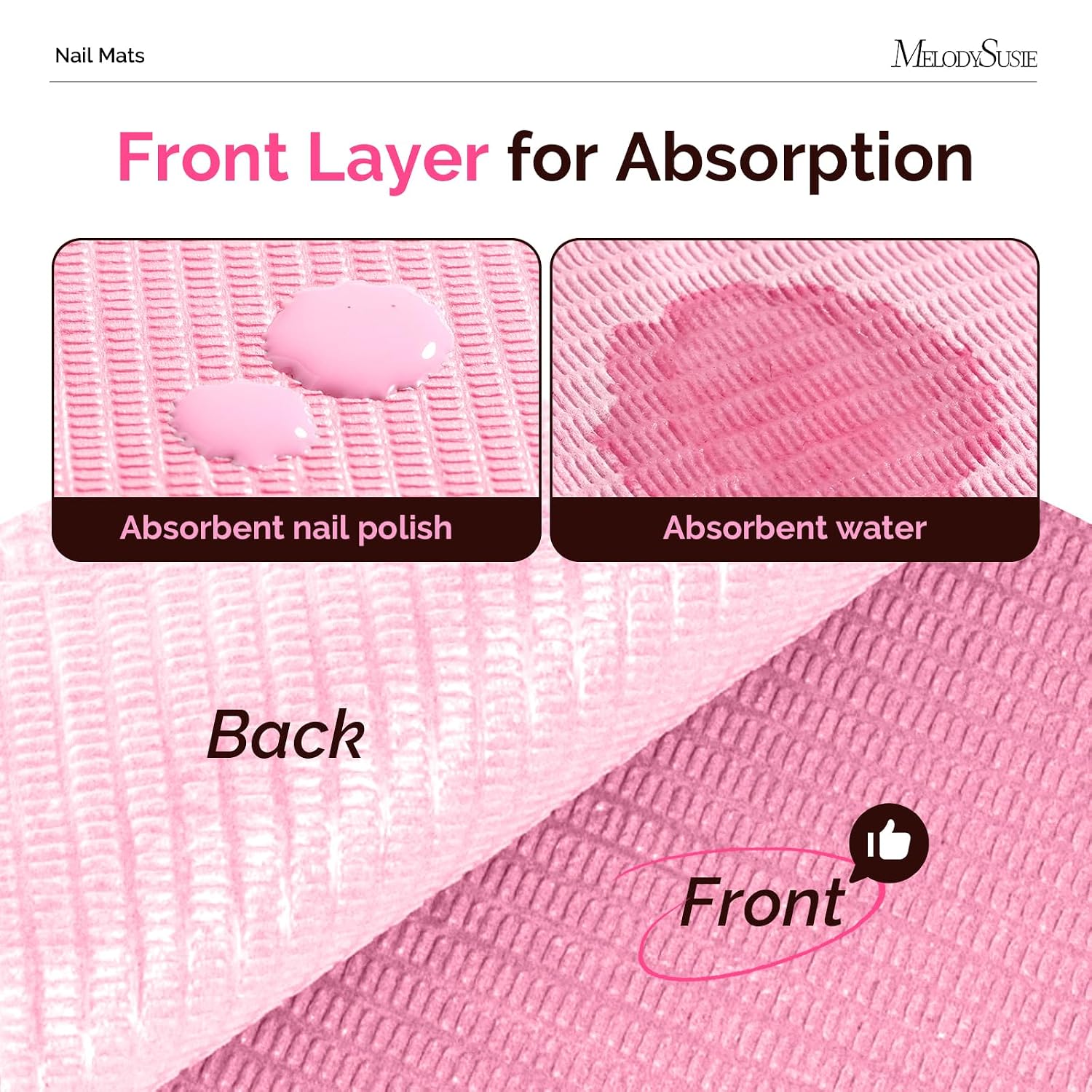 Disposable Nail Mats, 3-Ply Absorbent Nail Art Table Pads 50Pcs