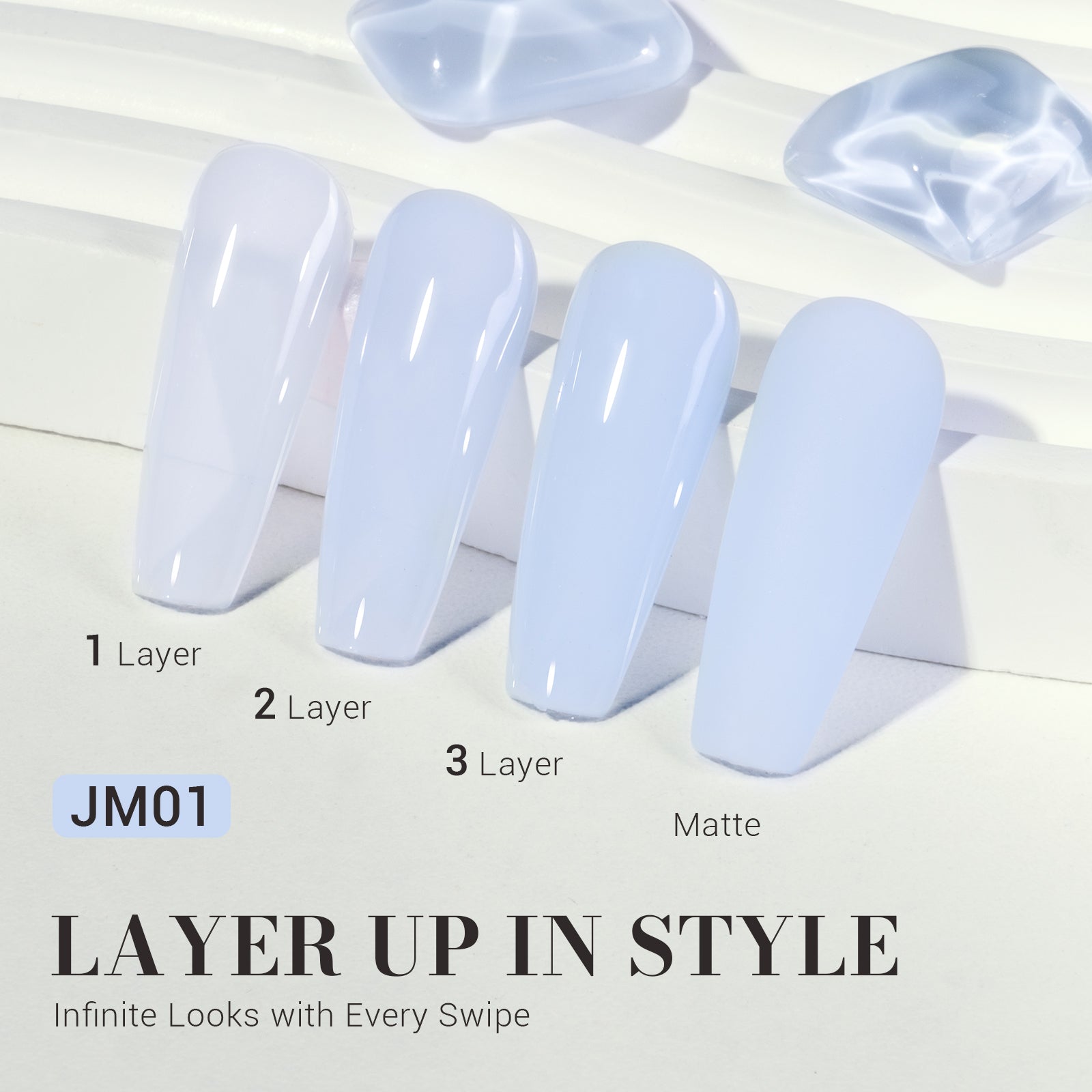 Jeweliver Jelly TPO-Free Gel Nail Polish 0.5 fl oz/15ml - Light Blue JM01