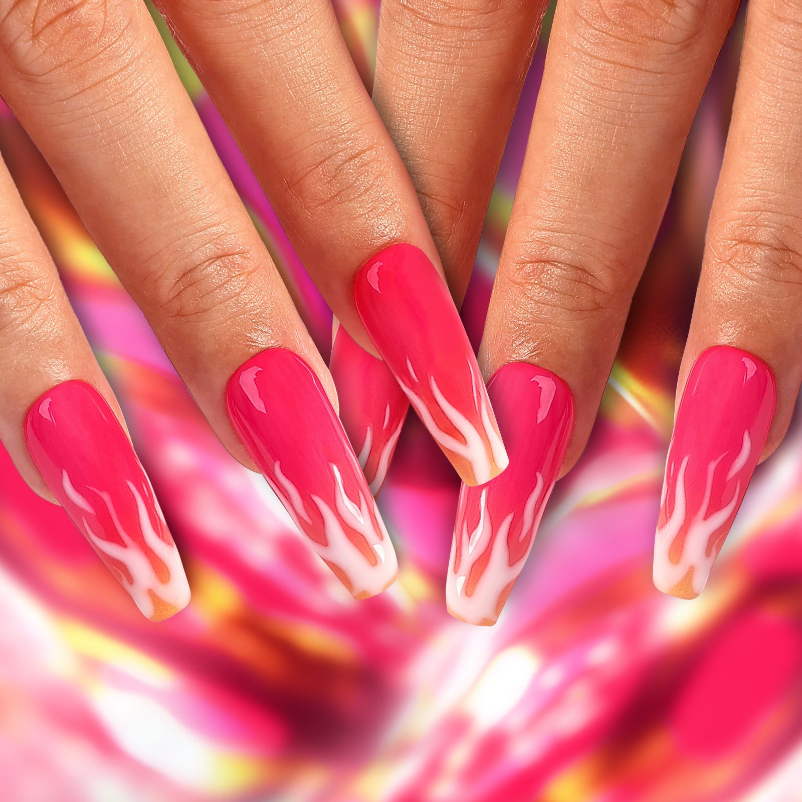 Magenta Magic Coffin Deep Press On Nails | MelodySusie