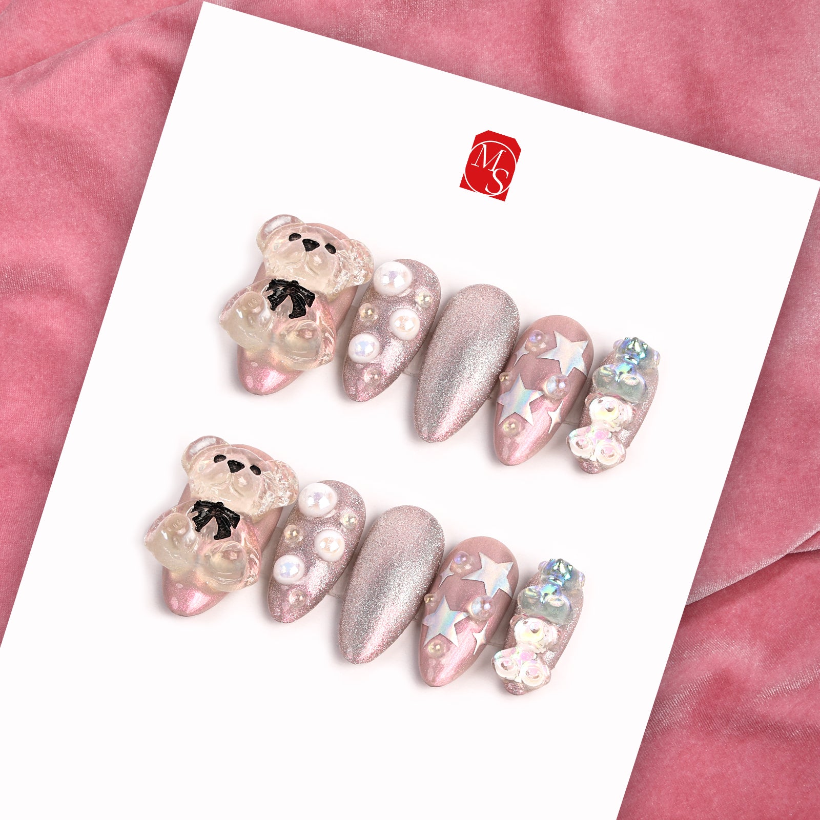 Cuddly Cutie Stiletto Regular Press On Nails