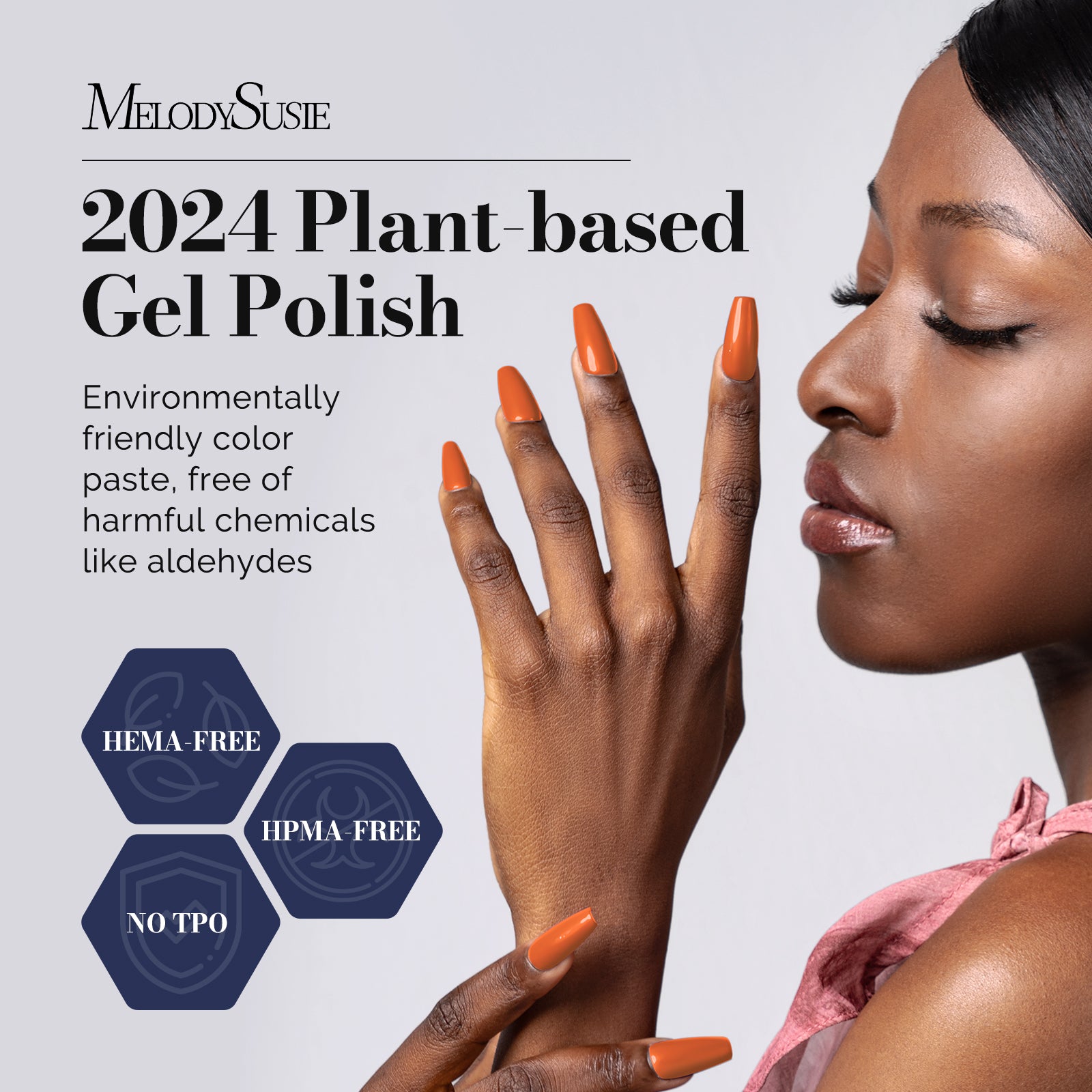 Fleurwee HEMA-Free & HPMA-Free & TPO-Free Gel Nail Polish Plant-based 0.5 fl oz/15ml - P43 Orange-Red Impatiens