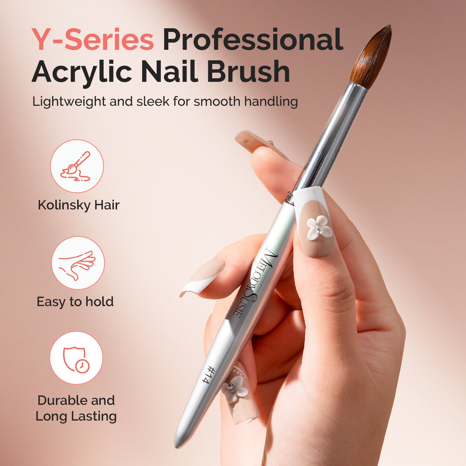 Y-Series 100% High-Quality Kolinsky Acrylic Nail Brush