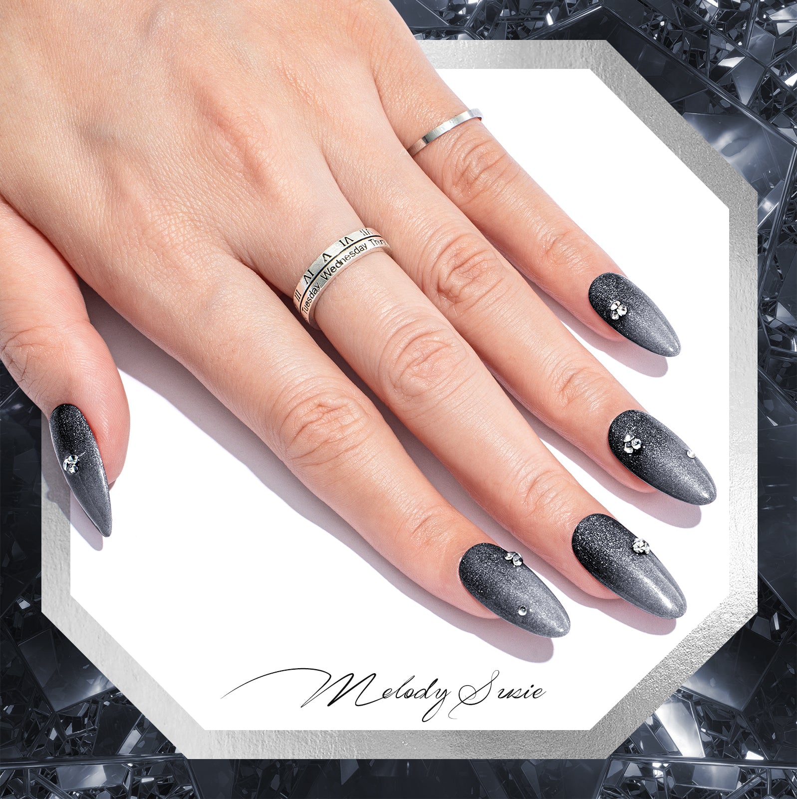 Z200 Black Gray Glitter - TPO-Free Thick Gel Nail Polish(15ml)