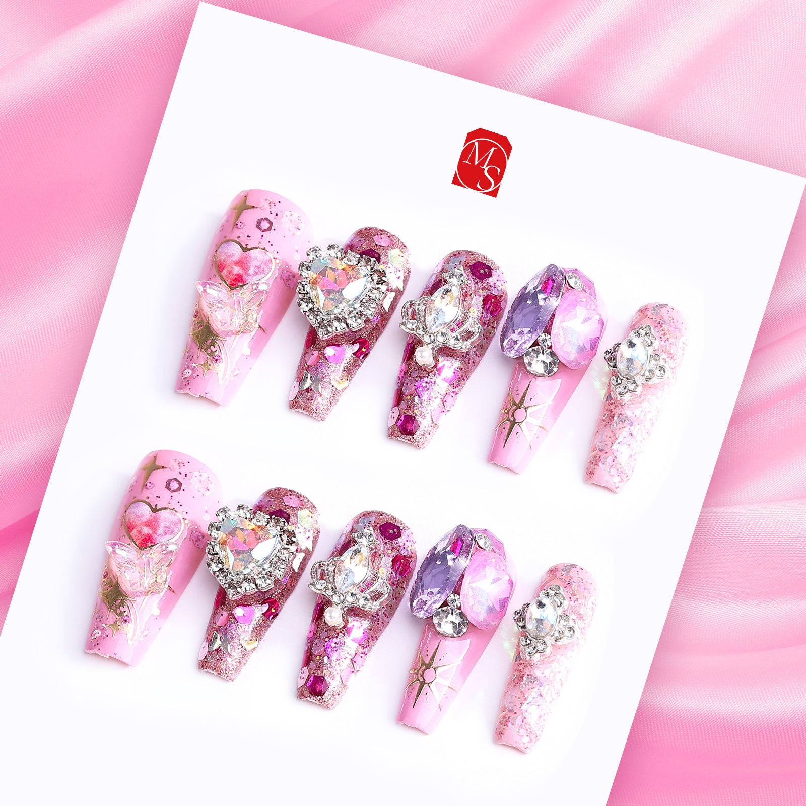 Soft Serenity Coffin Long Press On Nails | MelodySusie