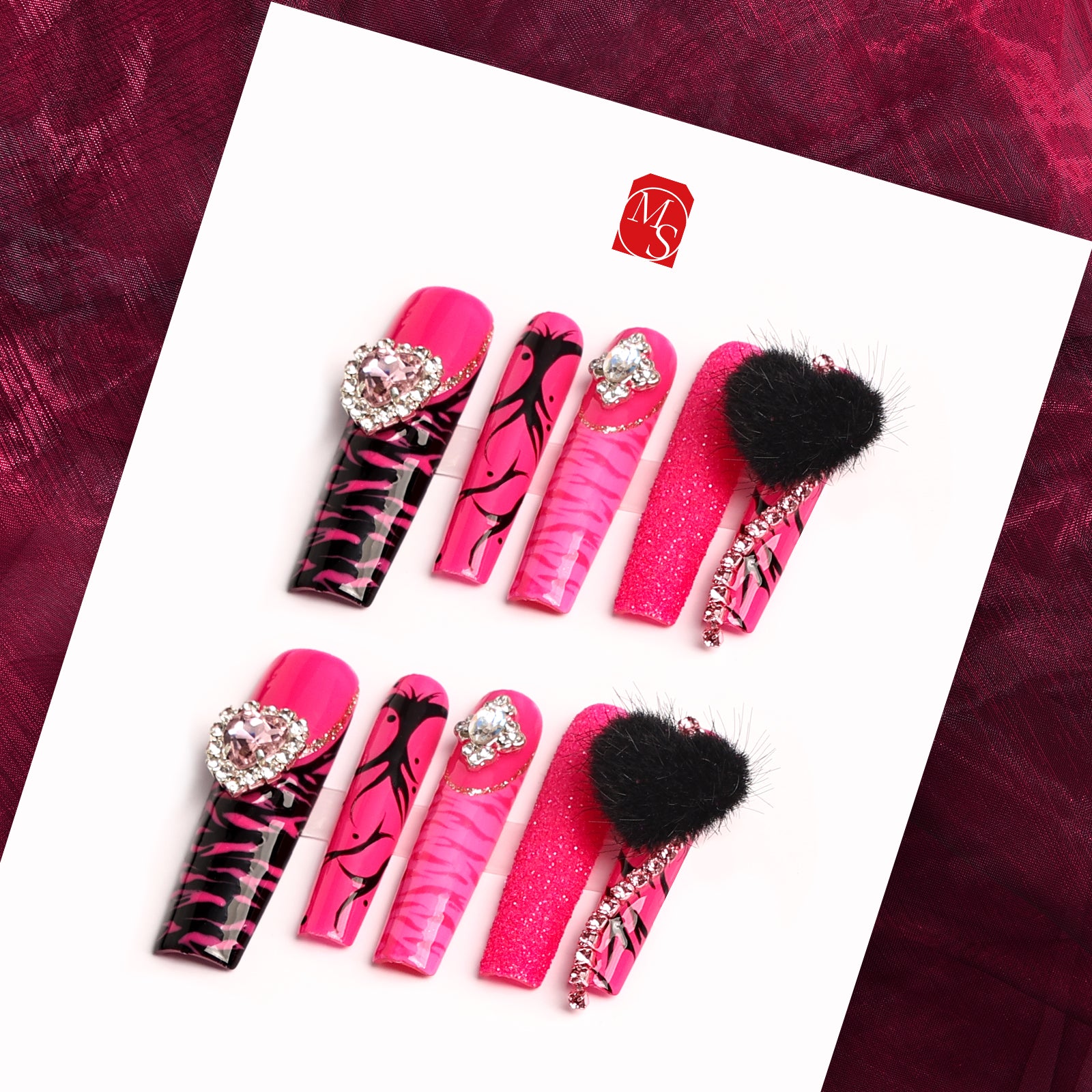 Rosy Delight Square Xtreme Press On Nails | MelodySusie
